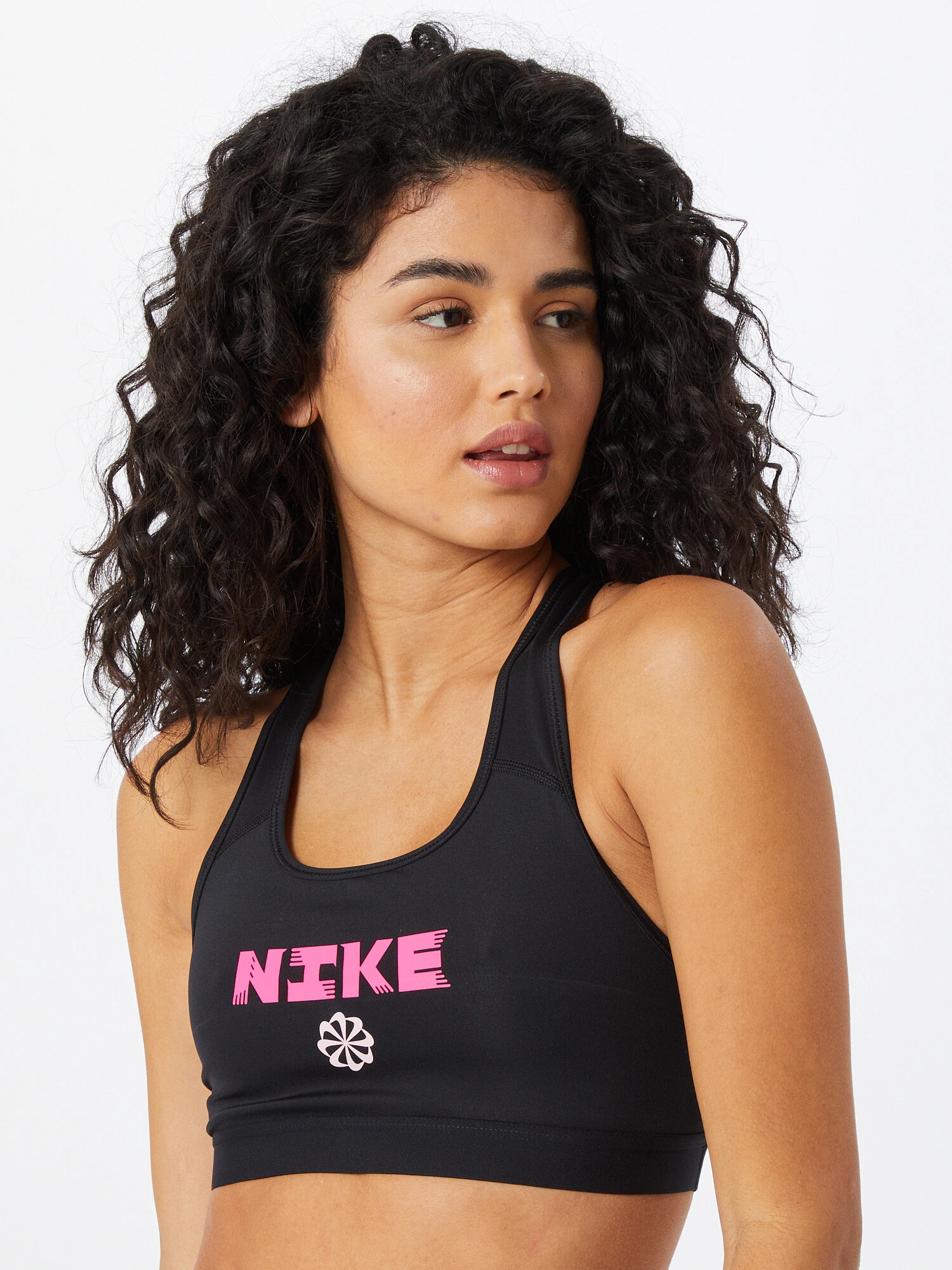 NIKE Sutien sport roz deschis / negru / alb - Pled.ro