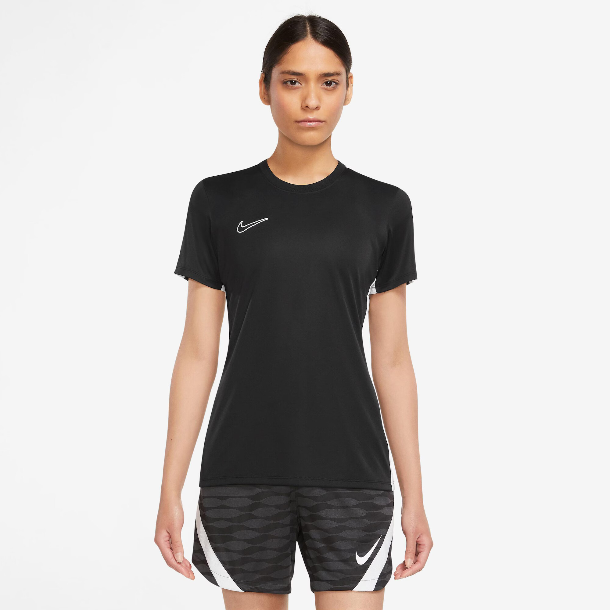 NIKE Tricou funcțional 'Academy23' negru / alb - Pled.ro