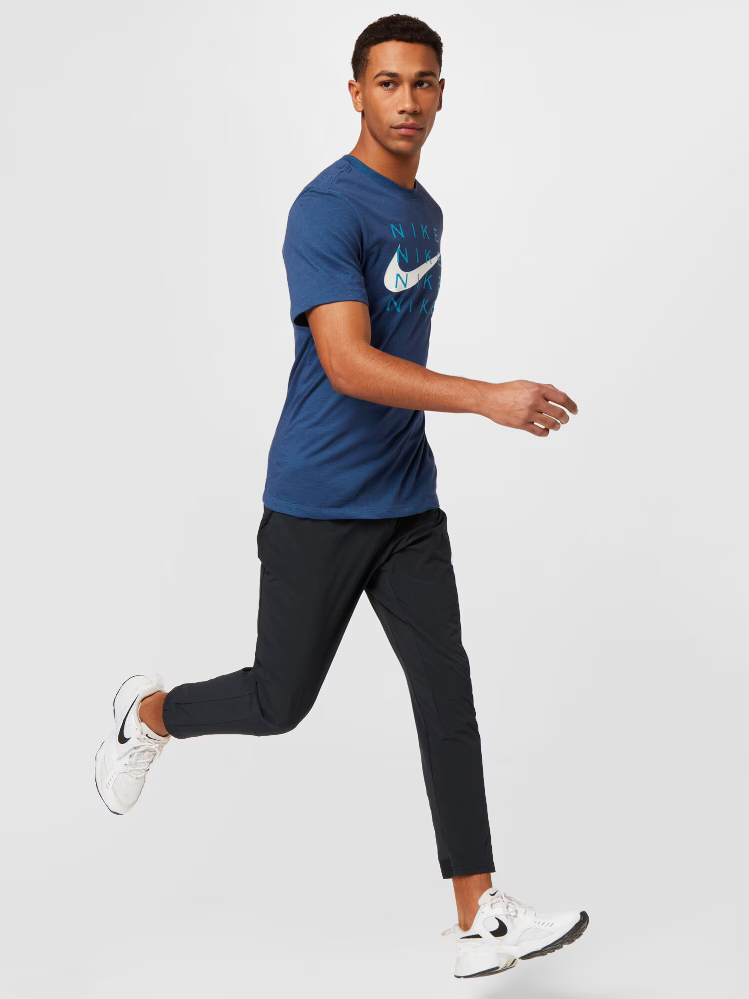 NIKE Tricou funcțional albastru / cyan / alb - Pled.ro