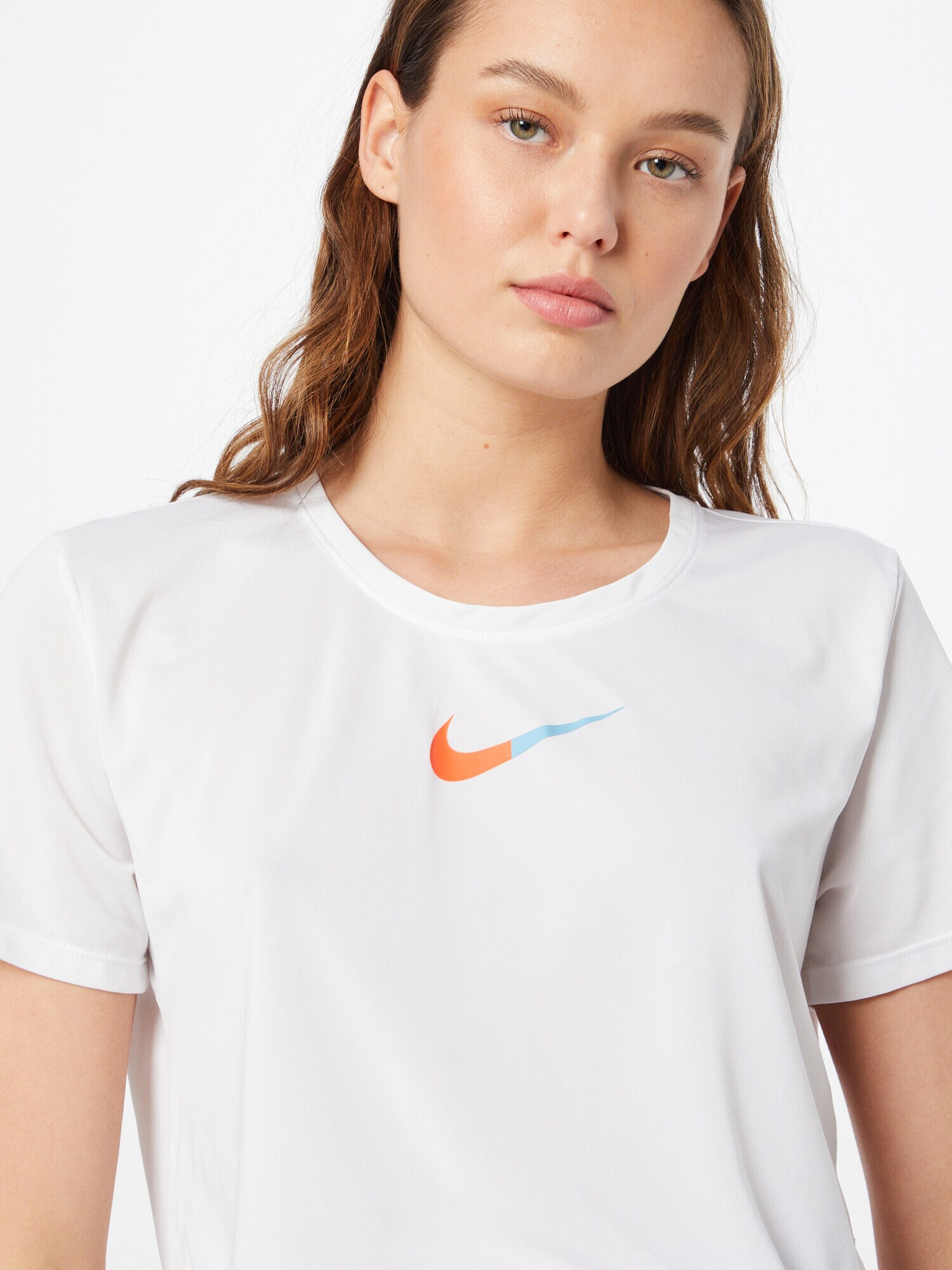 NIKE Tricou funcțional albastru deschis / portocaliu / alb - Pled.ro