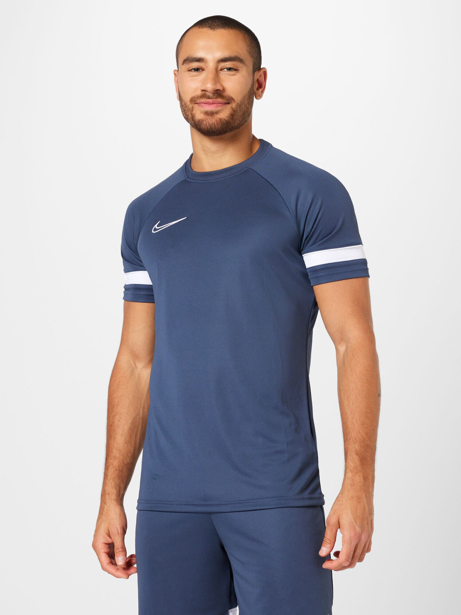 NIKE Tricou funcțional 'Academy 21' albastru marin / alb murdar - Pled.ro