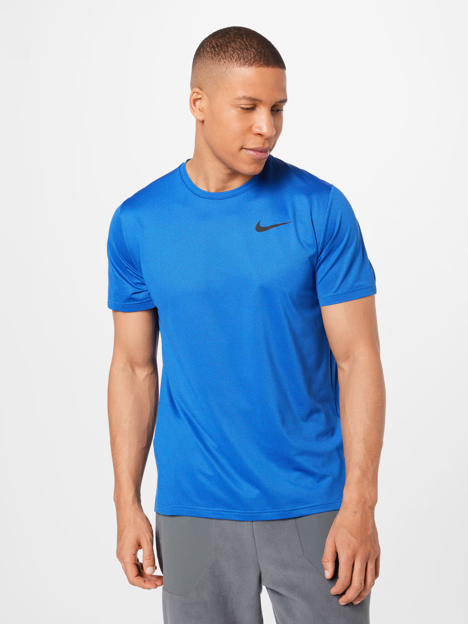 NIKE Tricou funcțional albastru neon / negru - Pled.ro