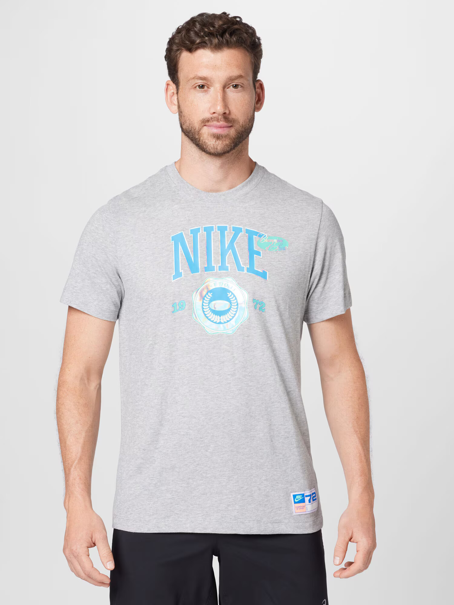 NIKE Tricou funcțional azur / gri deschis / alb - Pled.ro