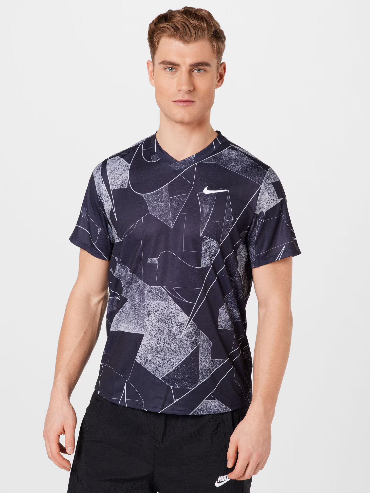 NIKE Tricou funcțional bleumarin / gri / negru / alb - Pled.ro