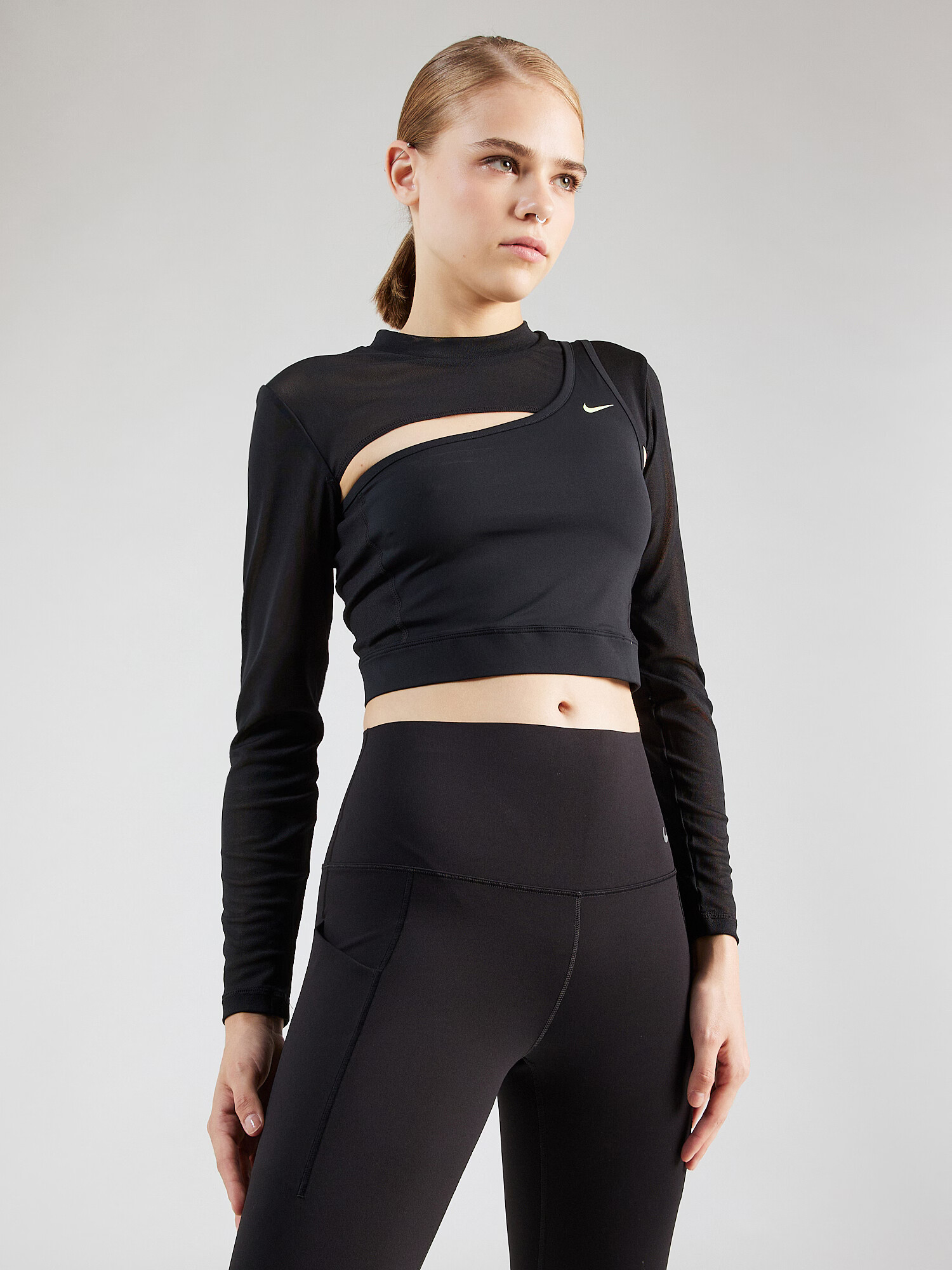 NIKE Tricou funcțional galben citron / negru - Pled.ro