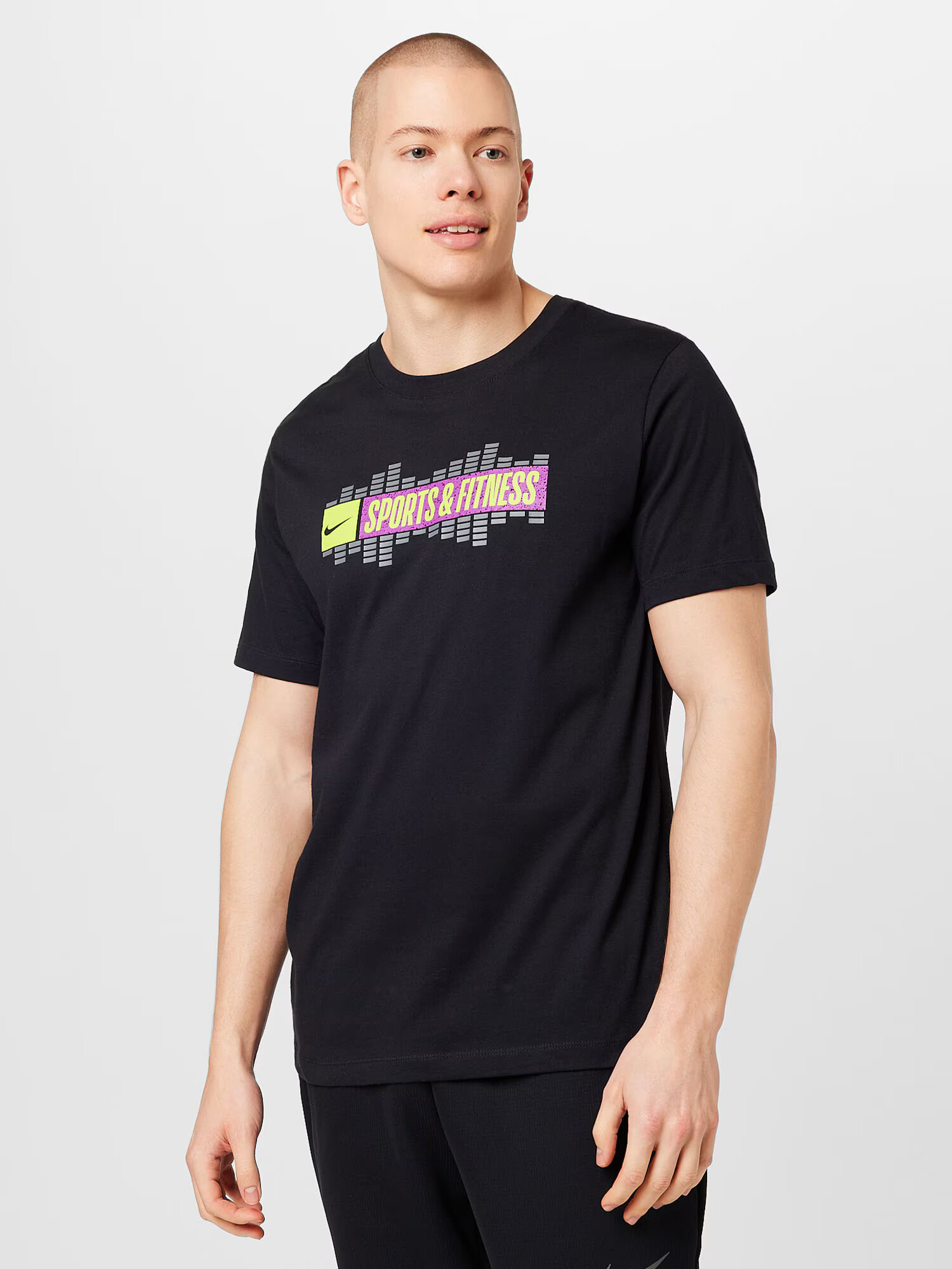 NIKE Tricou funcțional galben neon / gri / roz neon / negru - Pled.ro