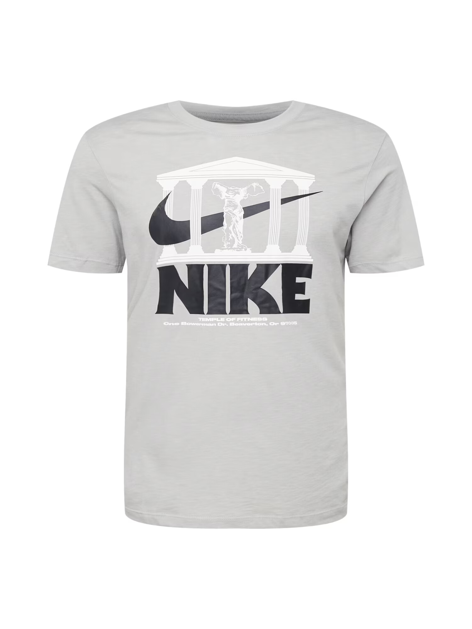 NIKE Tricou funcțional gri deschis / negru / alb - Pled.ro