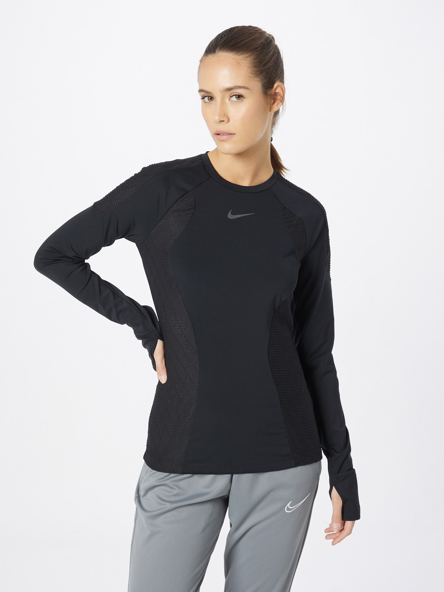 NIKE Tricou funcțional gri / negru - Pled.ro