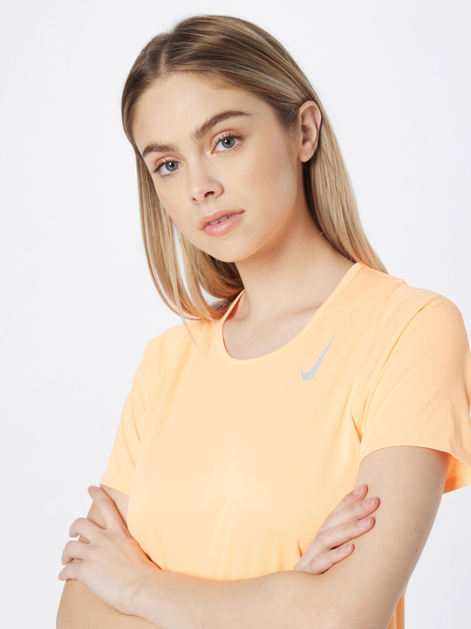 NIKE Tricou funcțional gri / portocaliu piersică - Pled.ro