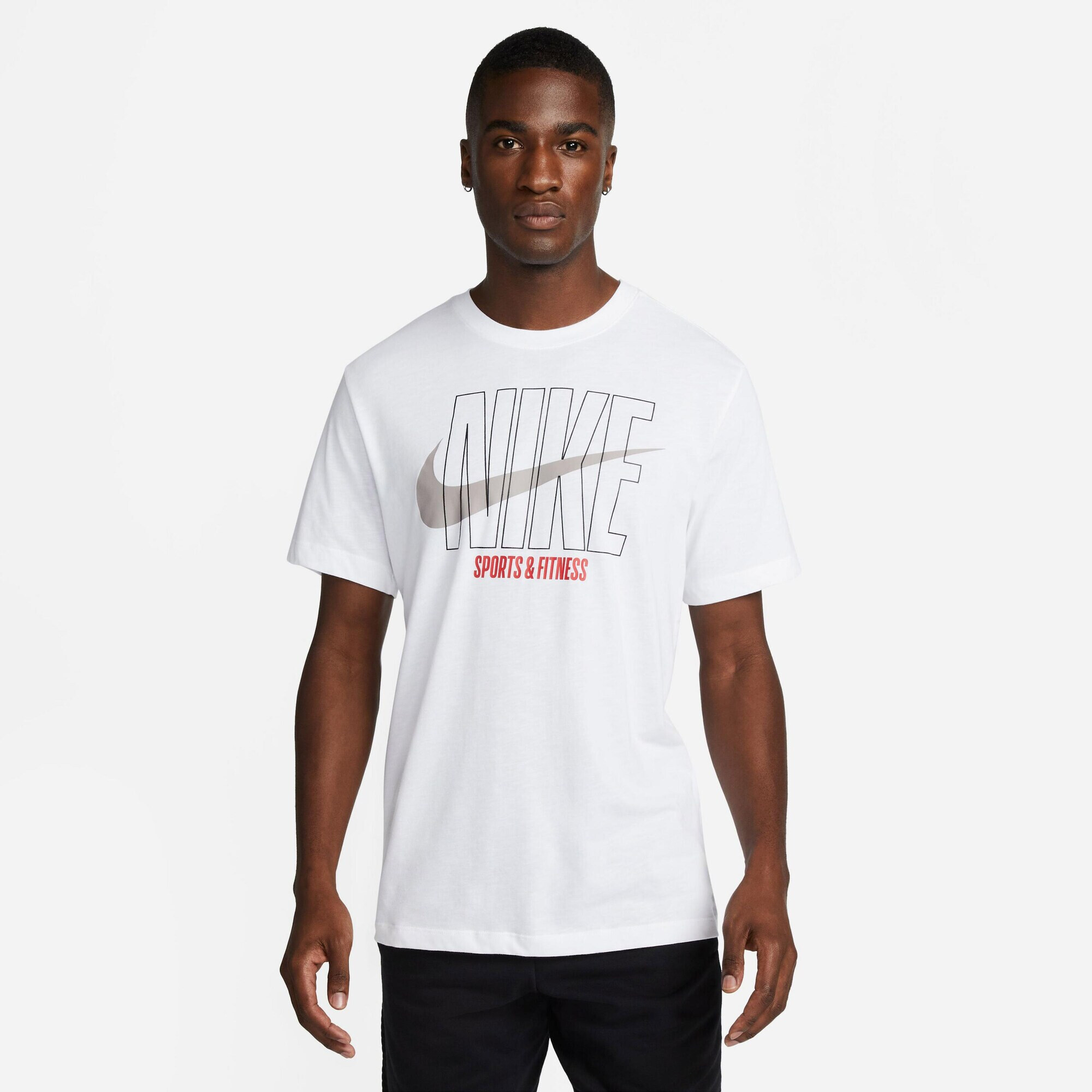 NIKE Tricou funcțional gri / roșu / negru / alb - Pled.ro