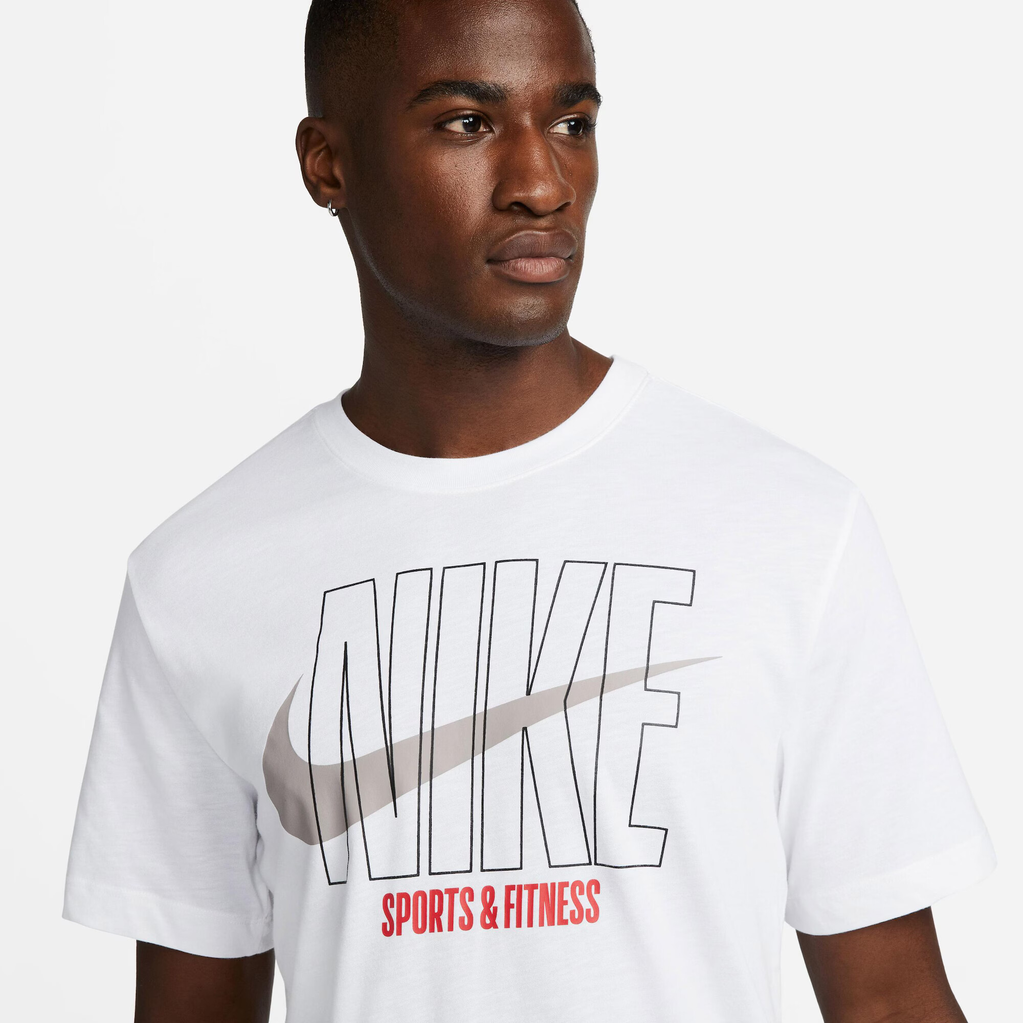 NIKE Tricou funcțional gri / roșu / negru / alb - Pled.ro