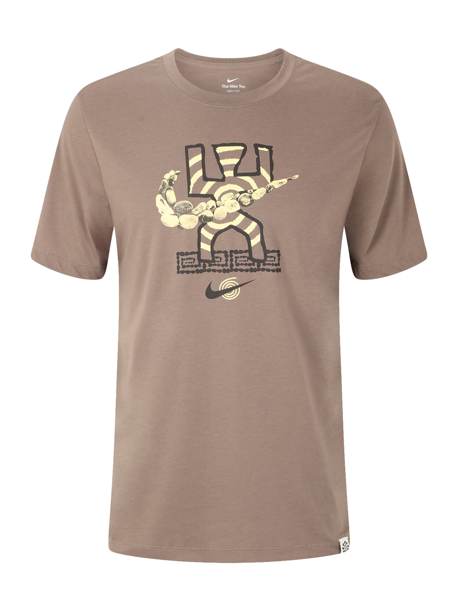 NIKE Tricou funcțional maro mokka / galben pastel / negru - Pled.ro