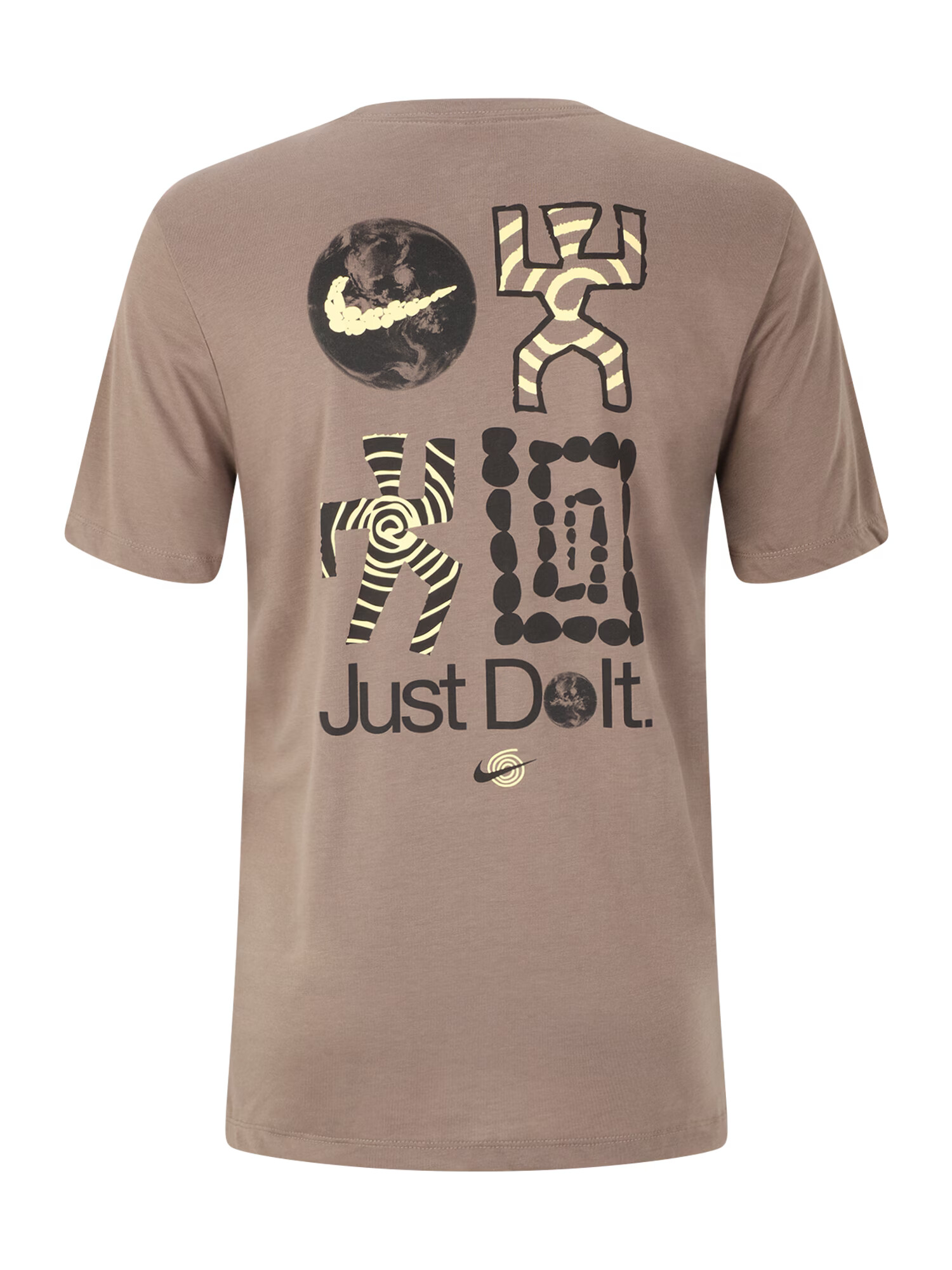 NIKE Tricou funcțional maro mokka / galben pastel / negru - Pled.ro