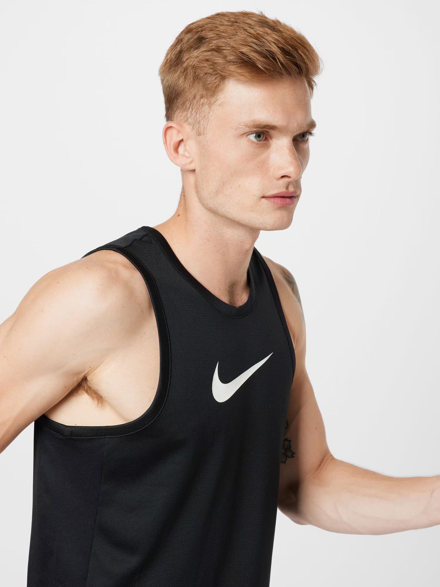 NIKE Tricou funcțional negru / alb - Pled.ro