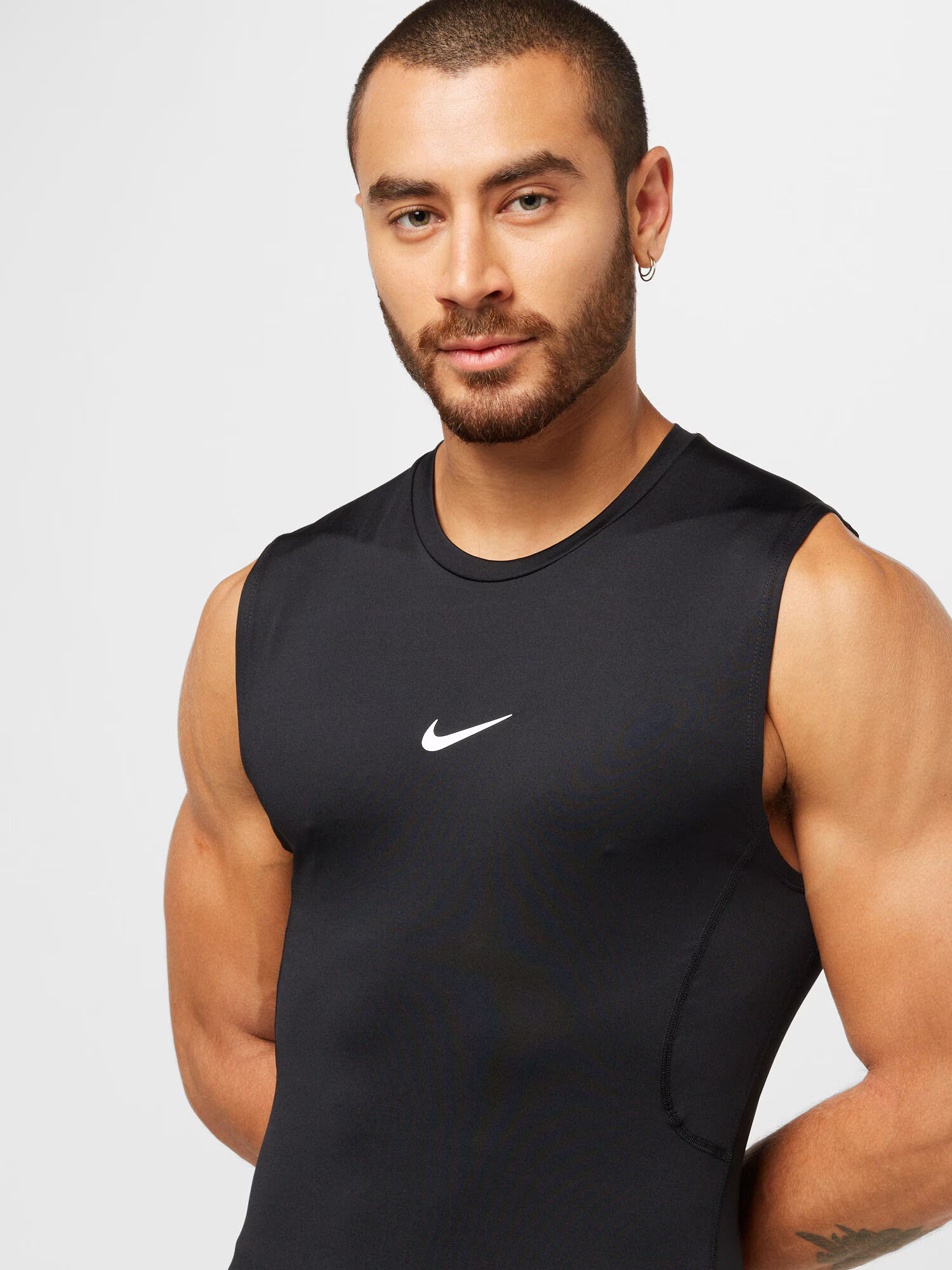 NIKE Tricou funcțional negru / alb - Pled.ro