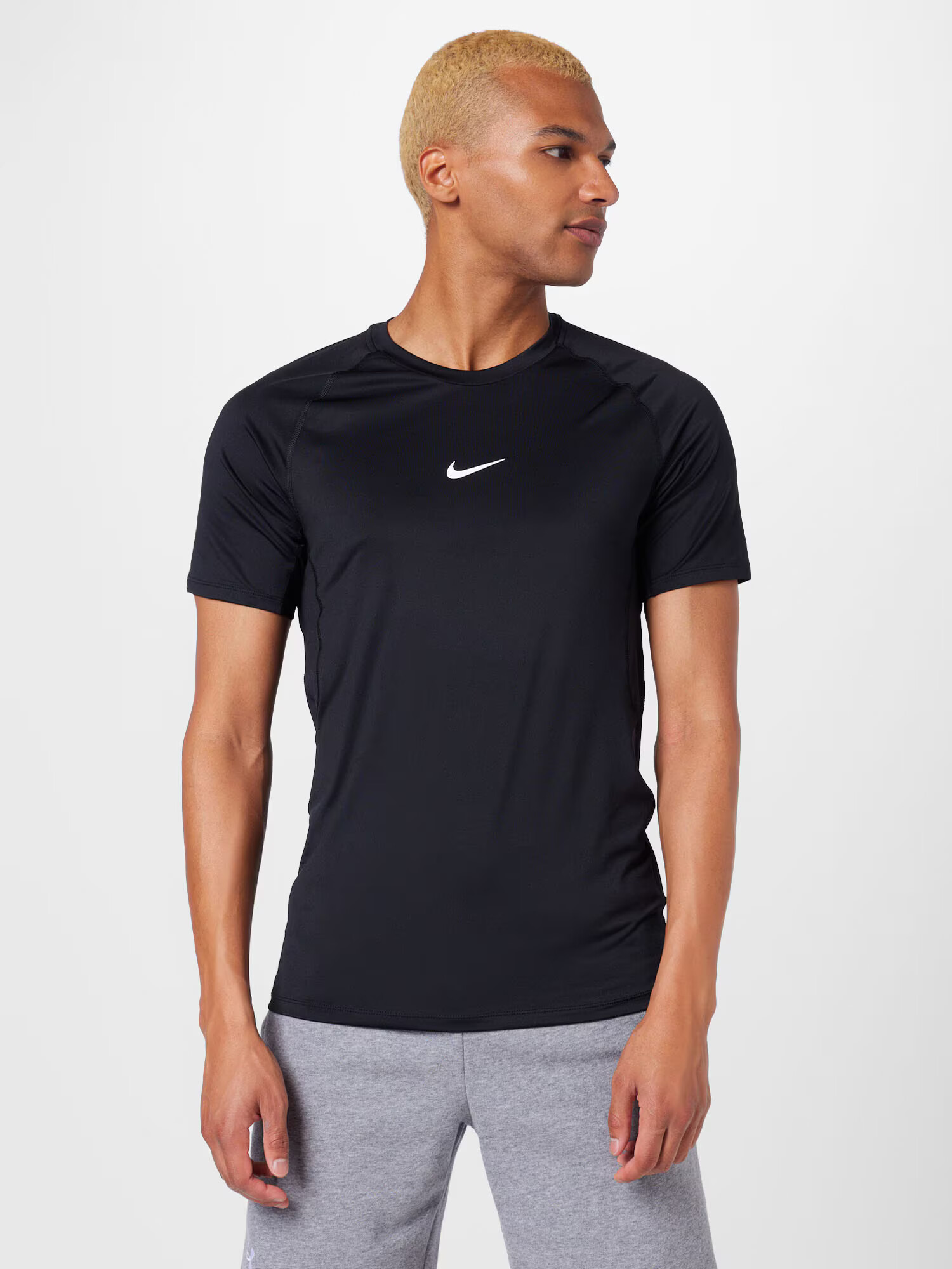 NIKE Tricou funcțional negru / alb - Pled.ro