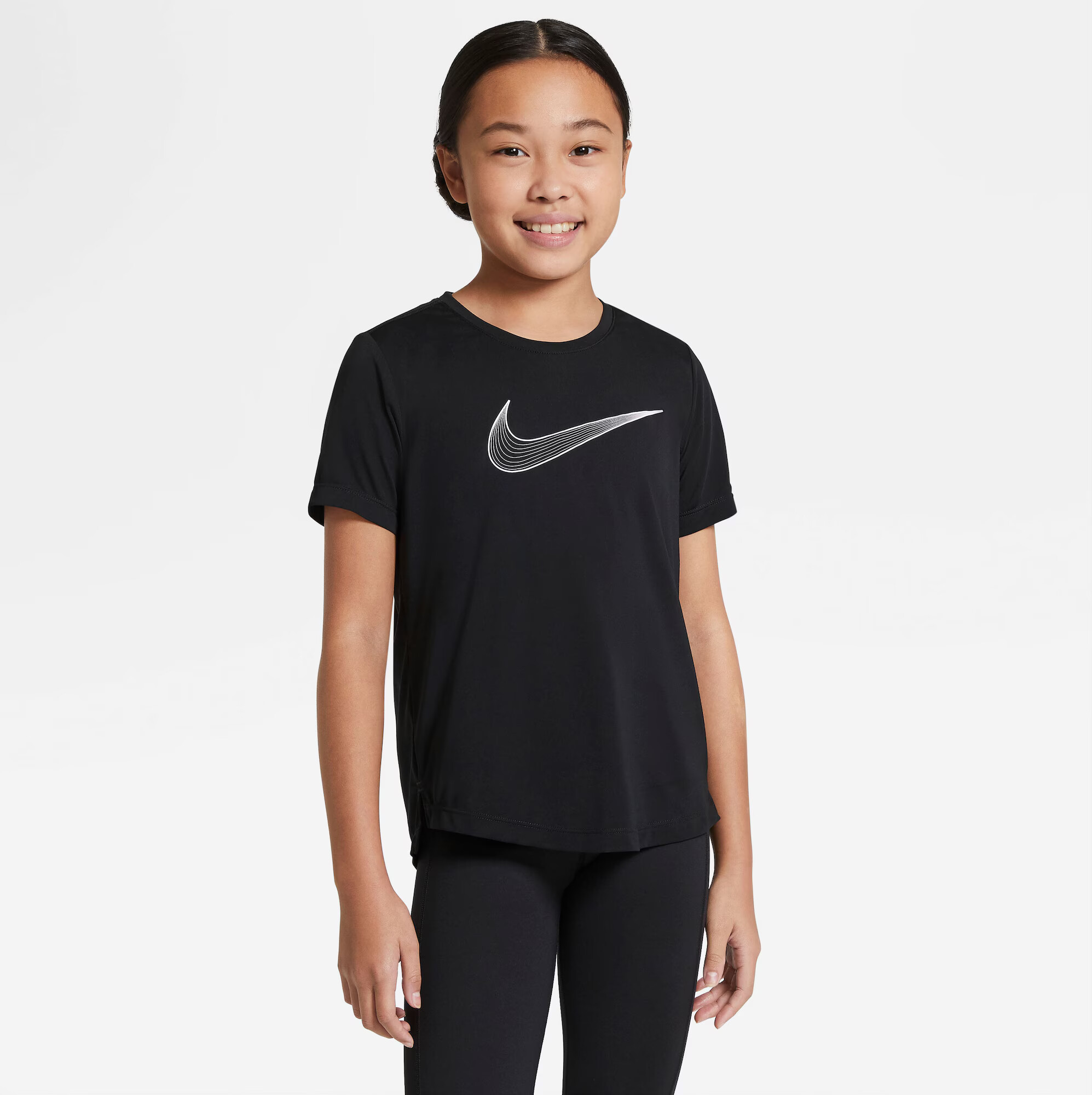 NIKE Tricou funcțional negru / alb - Pled.ro