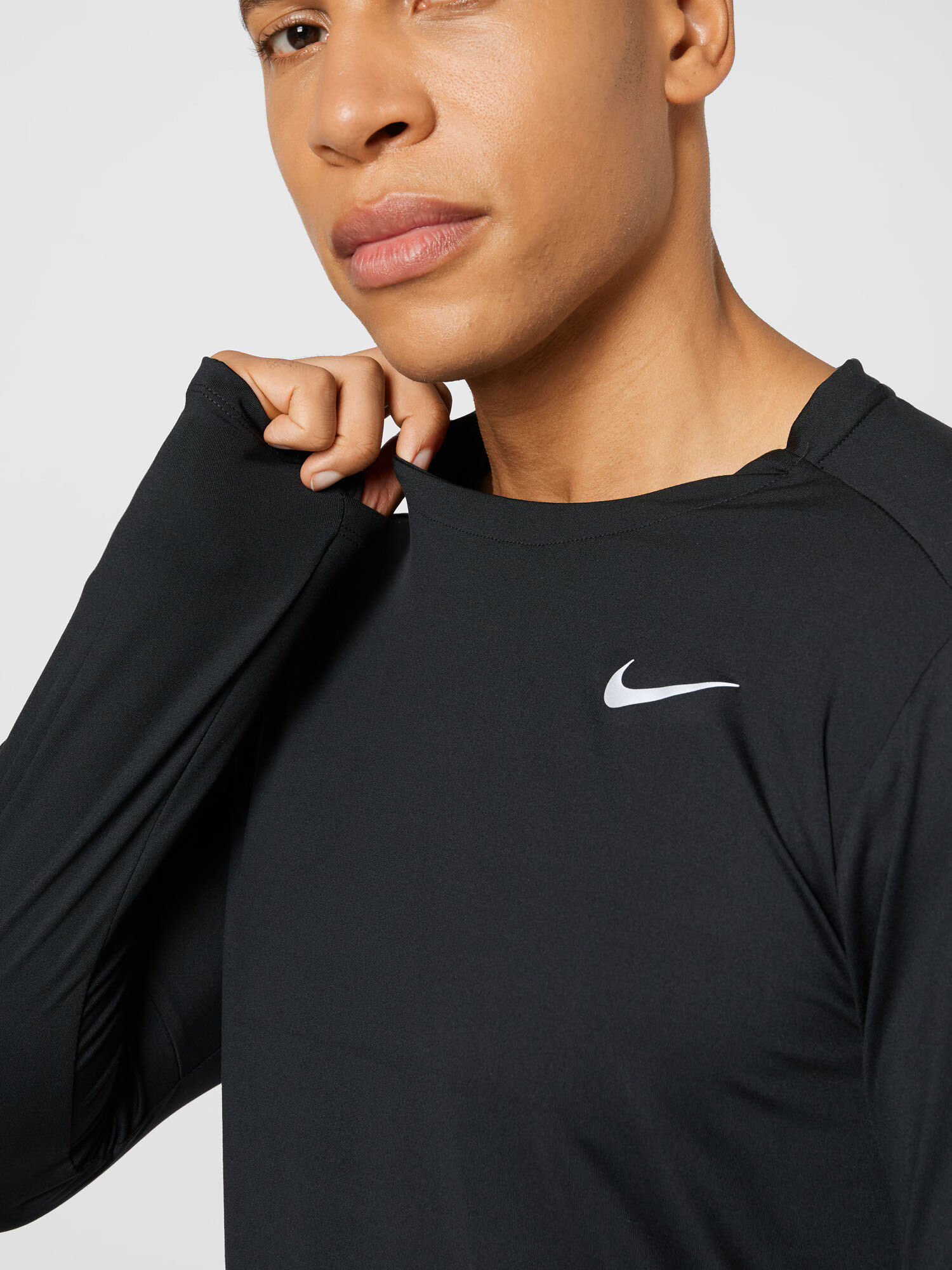 NIKE Tricou funcțional negru / alb - Pled.ro