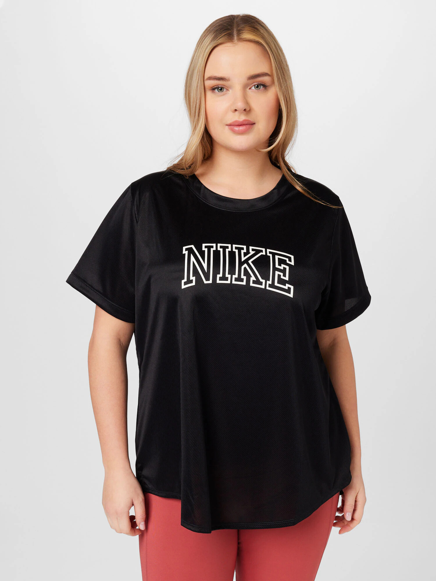 NIKE Tricou funcțional negru / alb - Pled.ro