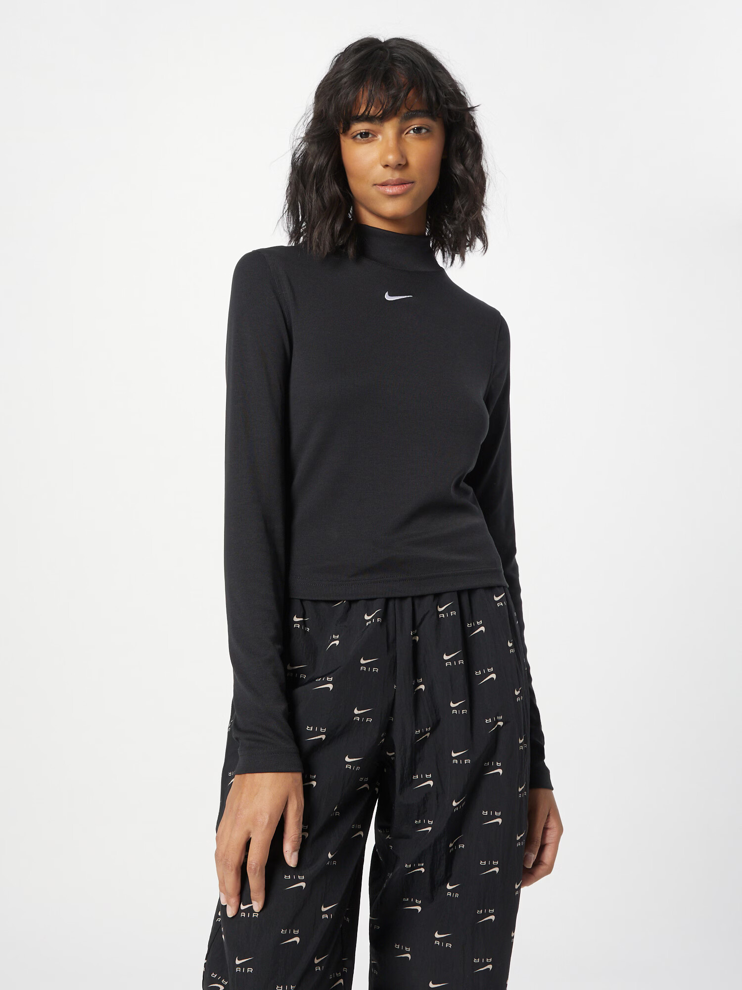 Nike Sportswear Tricou negru / alb - Pled.ro