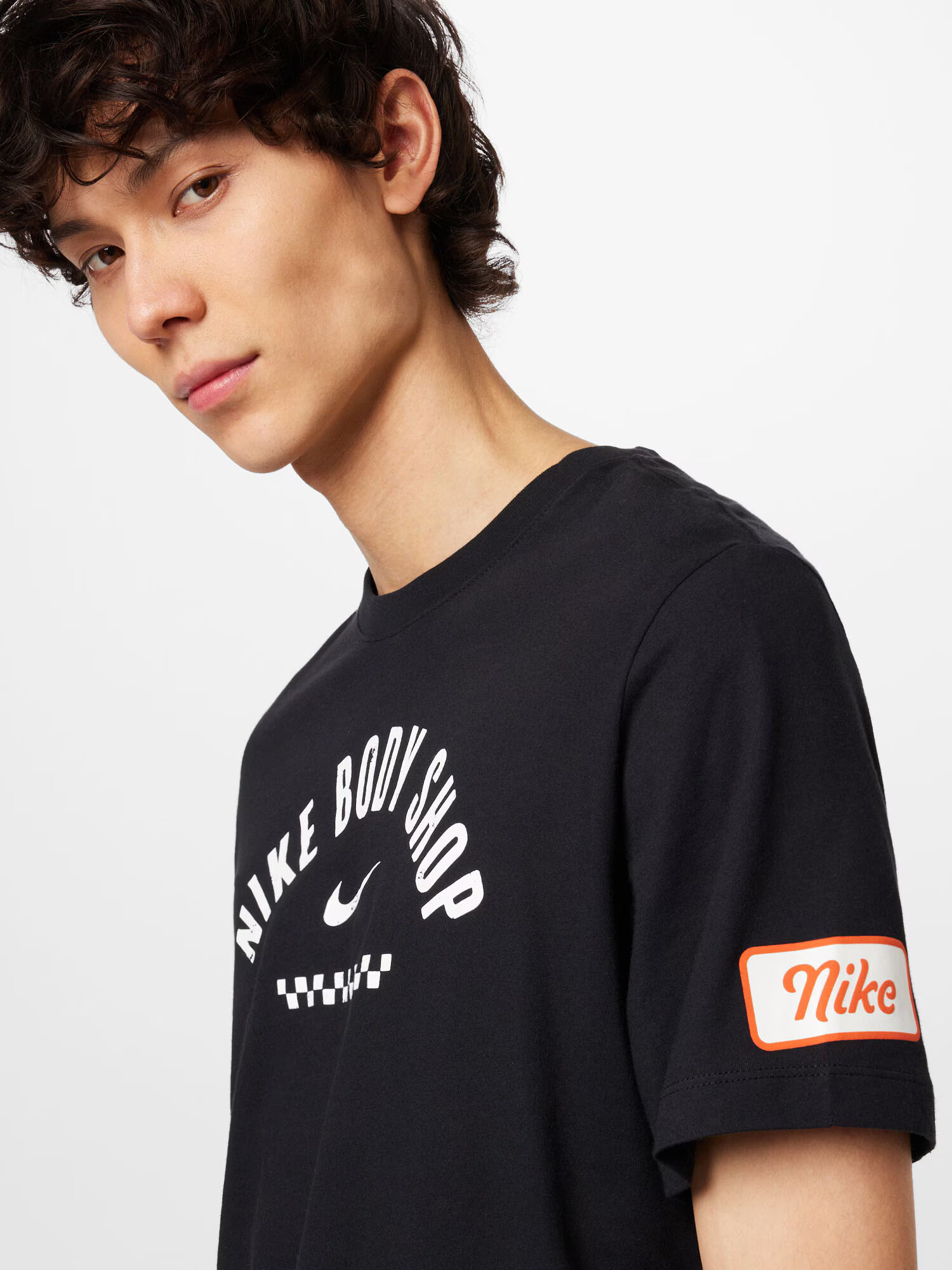 NIKE Tricou funcțional negru / alb - Pled.ro