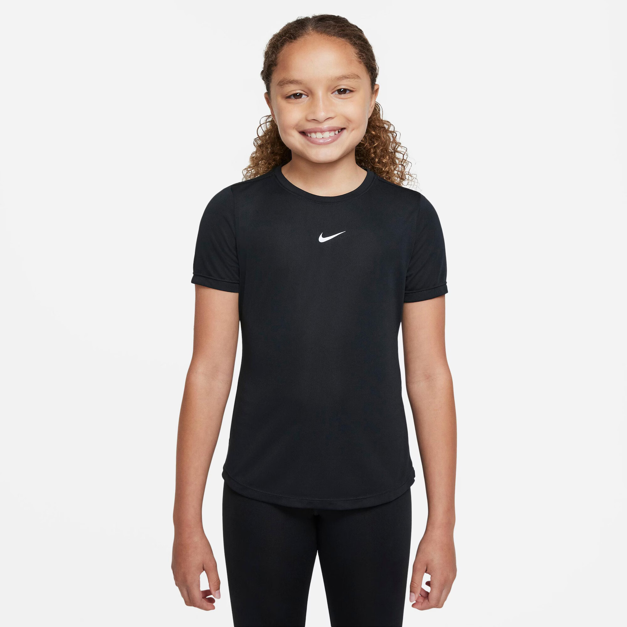 NIKE Tricou funcțional negru / alb - Pled.ro