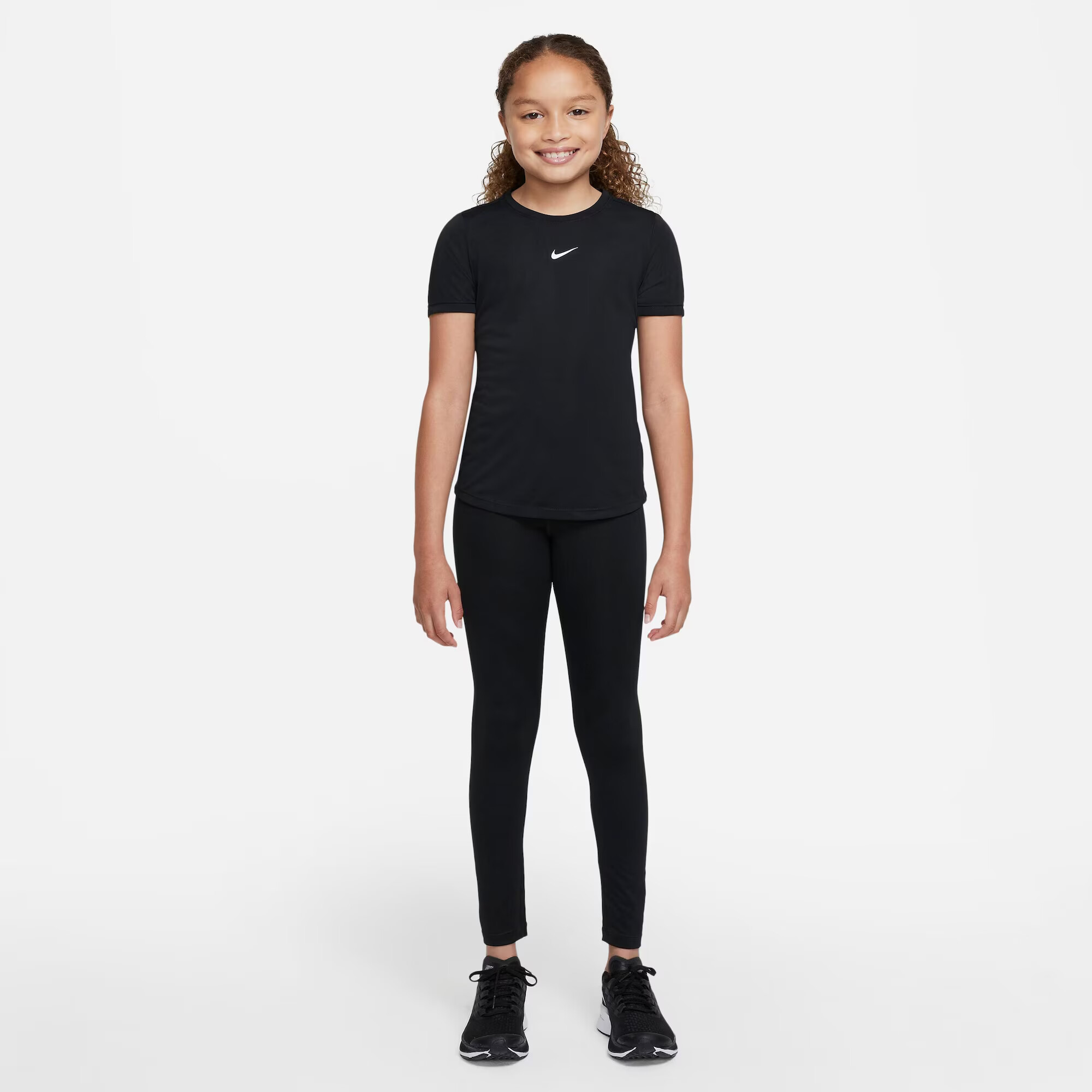 NIKE Tricou funcțional negru / alb - Pled.ro