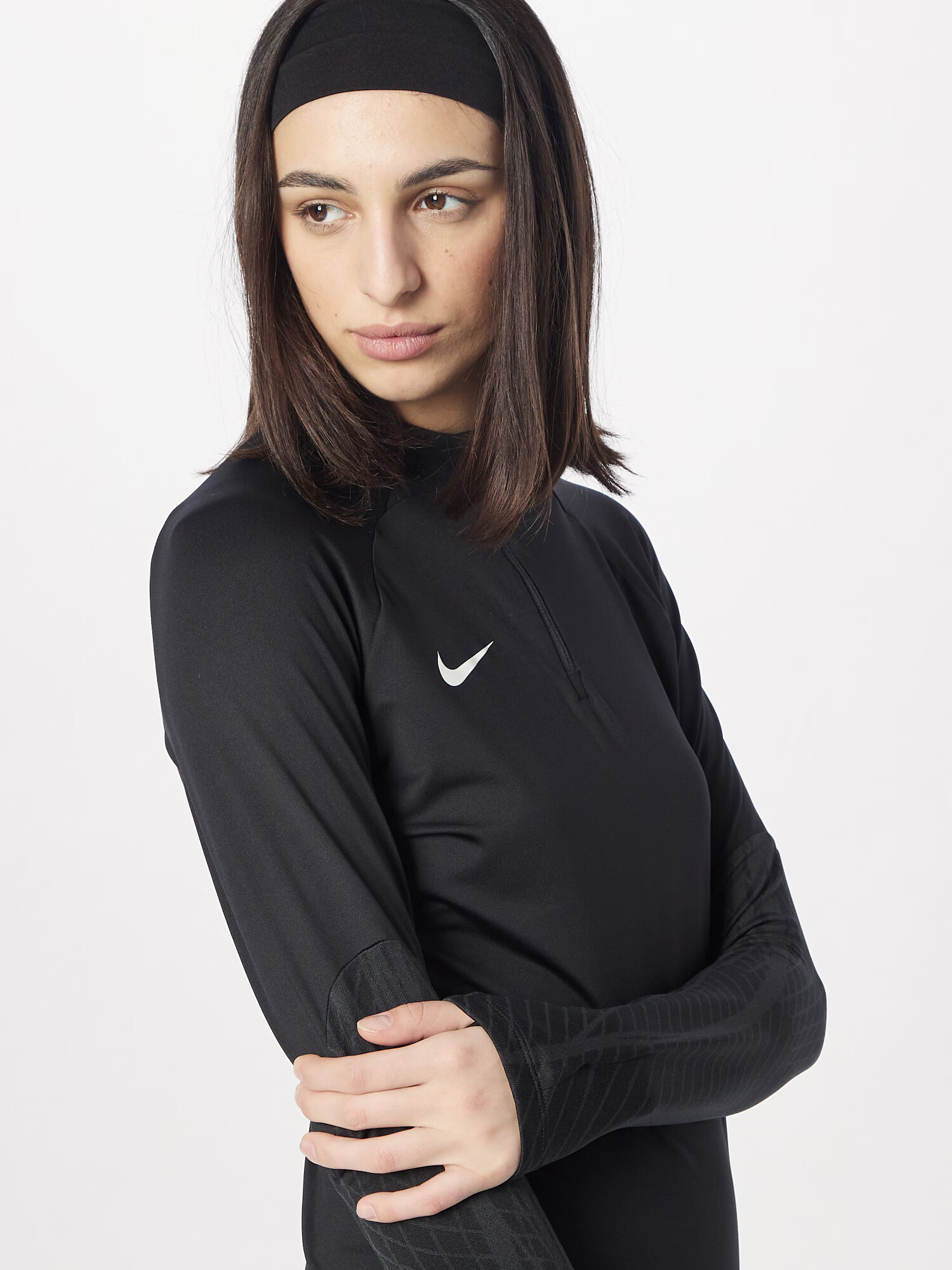 NIKE Tricou funcțional negru / alb - Pled.ro