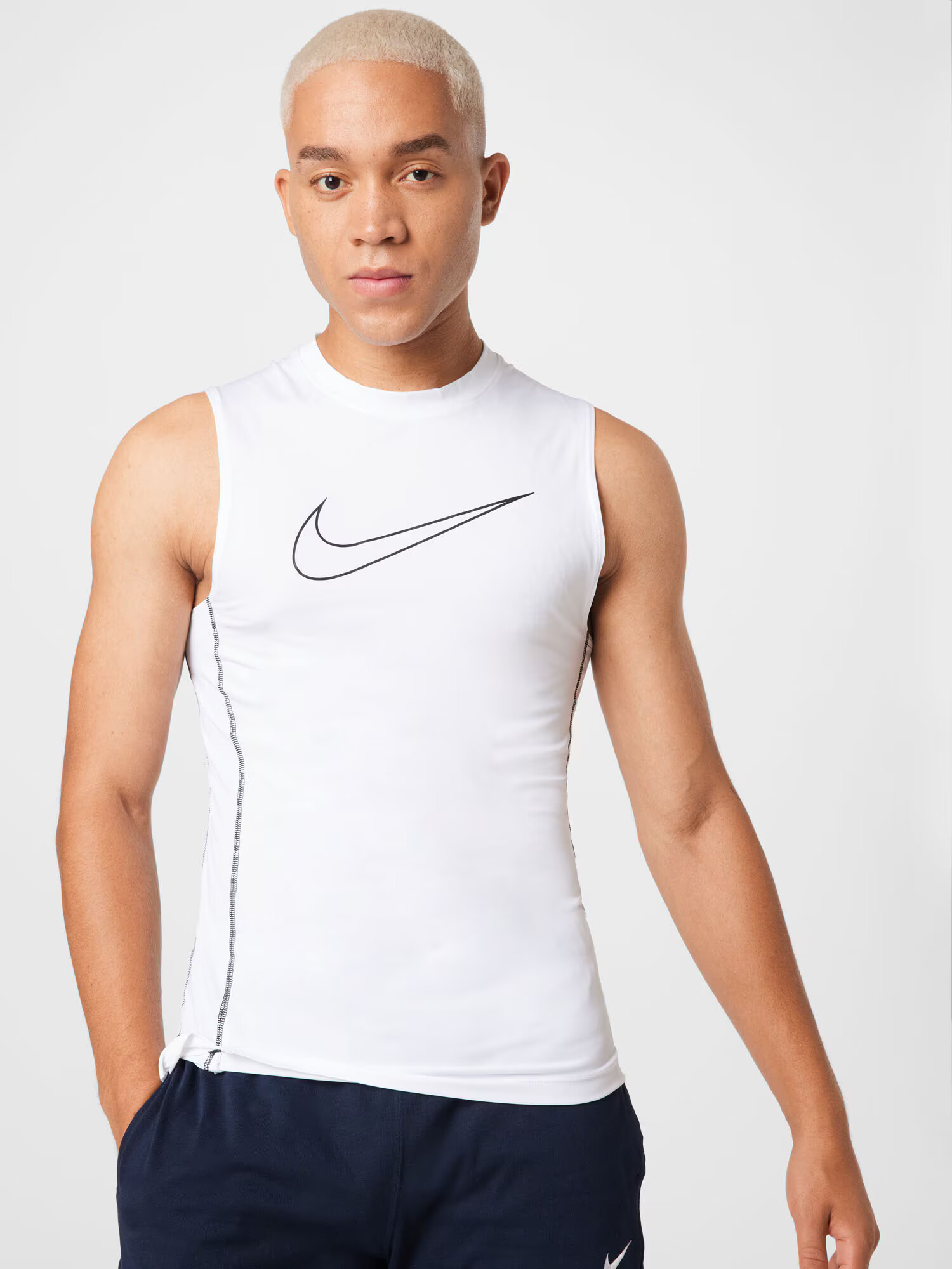 NIKE Tricou funcțional negru / alb murdar - Pled.ro