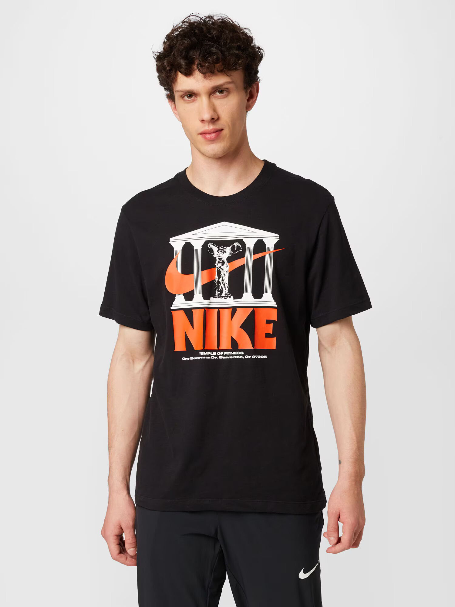 NIKE Tricou funcțional portocaliu închis / negru / alb - Pled.ro