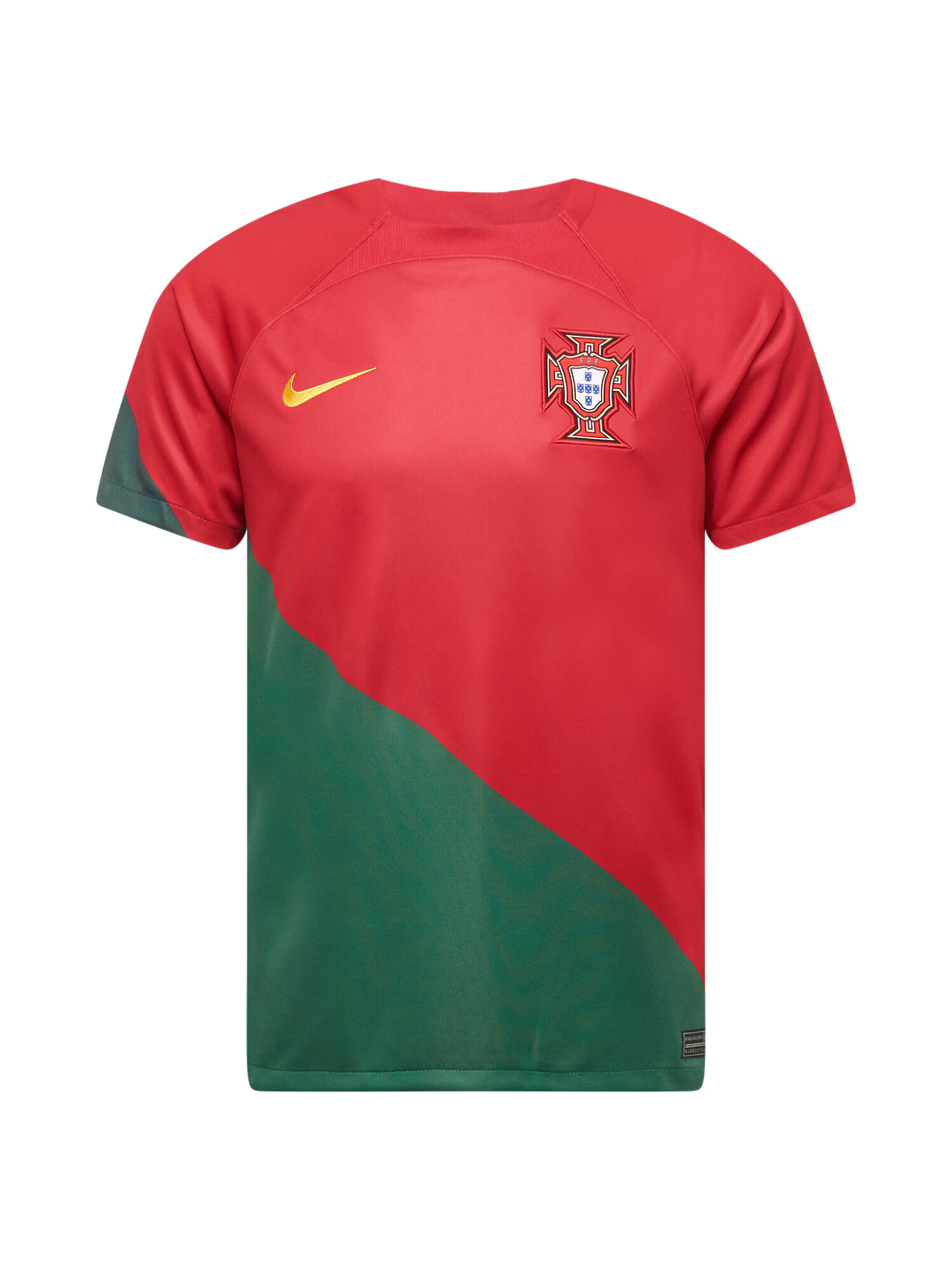 NIKE Tricou funcțional 'Portugal 2022 Heim' verde iarbă / portocaliu deschis / roșu / alb - Pled.ro