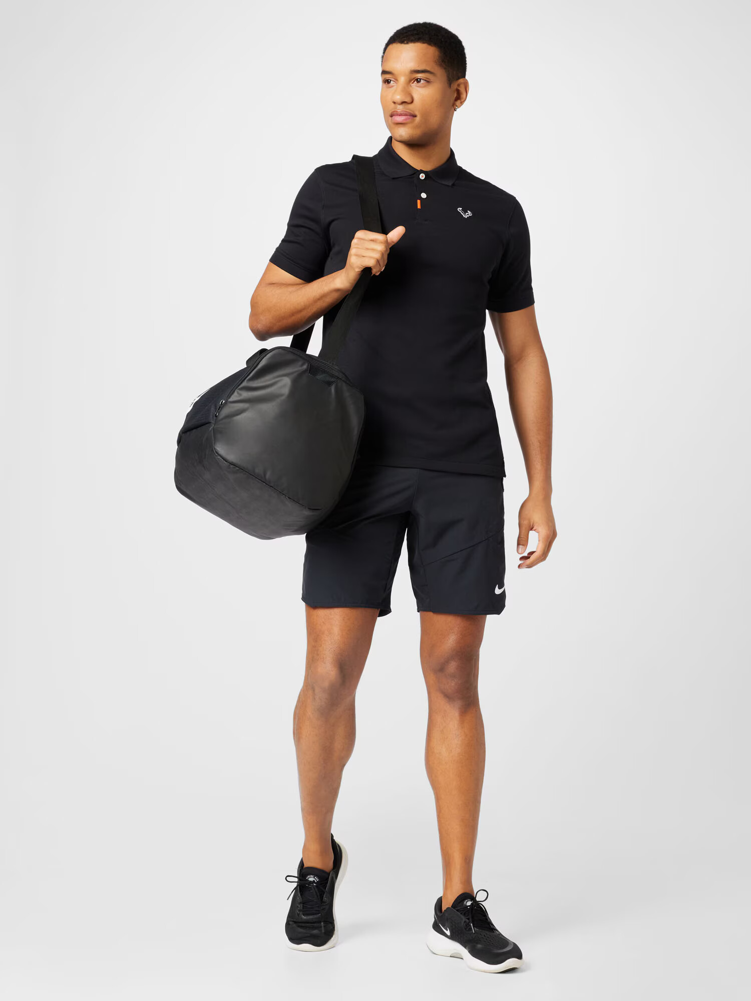 NIKE Tricou funcțional 'RAFA' negru / alb - Pled.ro