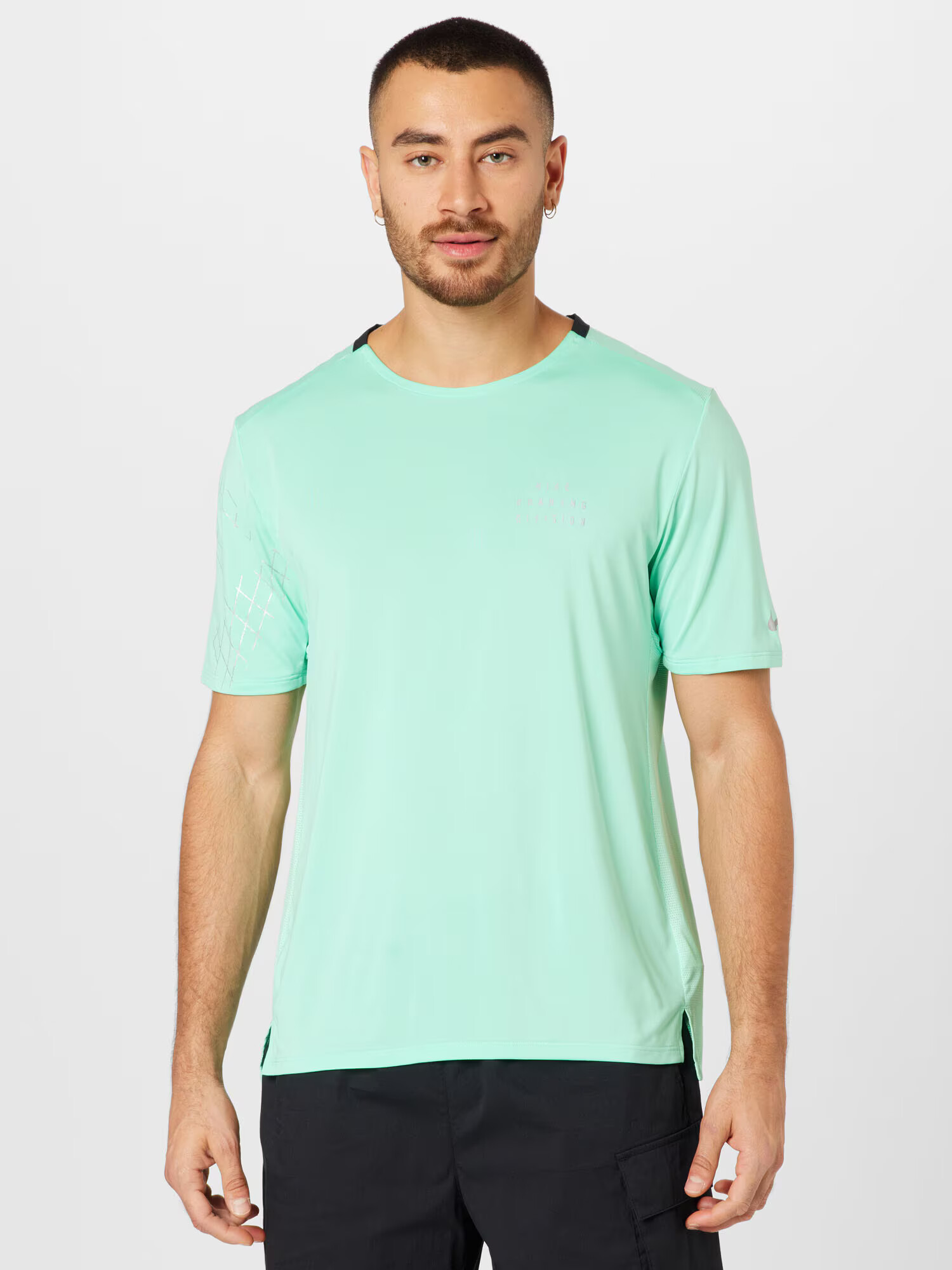 NIKE Tricou funcțional 'Rise 365' gri deschis / verde mentă / negru - Pled.ro