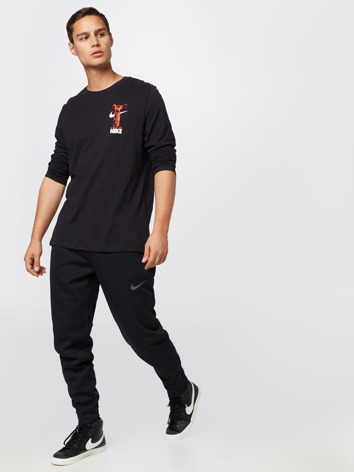 NIKE Tricou funcțional roșu deschis / negru / alb - Pled.ro