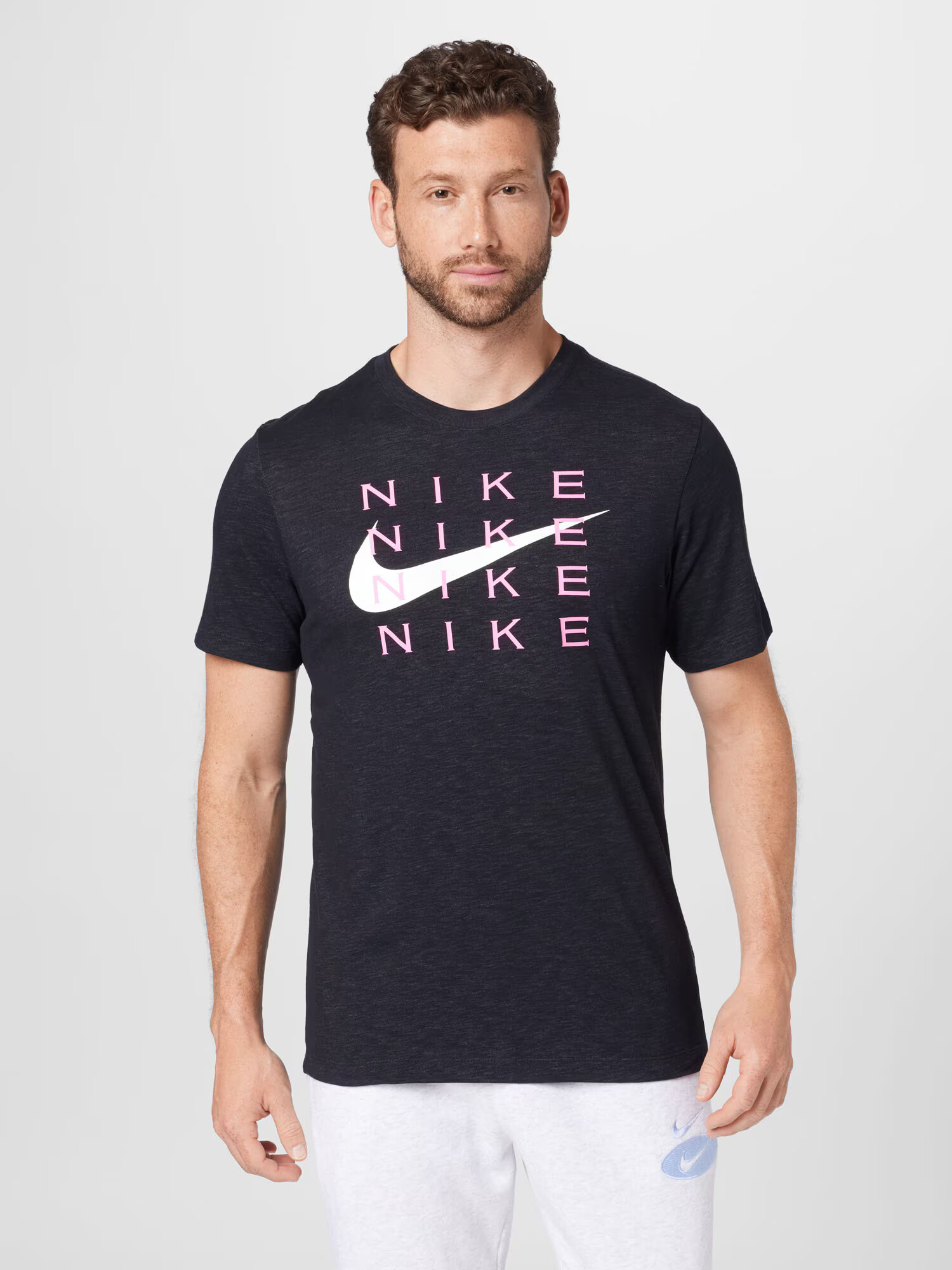 NIKE Tricou funcțional roz deschis / negru / alb - Pled.ro