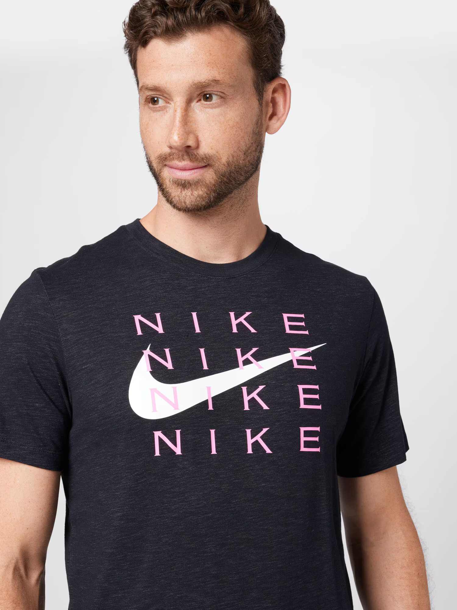 NIKE Tricou funcțional roz deschis / negru / alb - Pled.ro