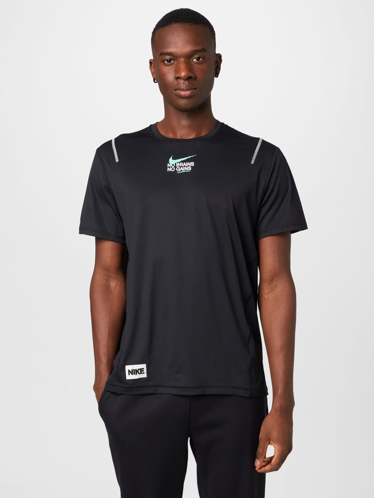 NIKE Tricou funcțional turcoaz / negru / alb - Pled.ro