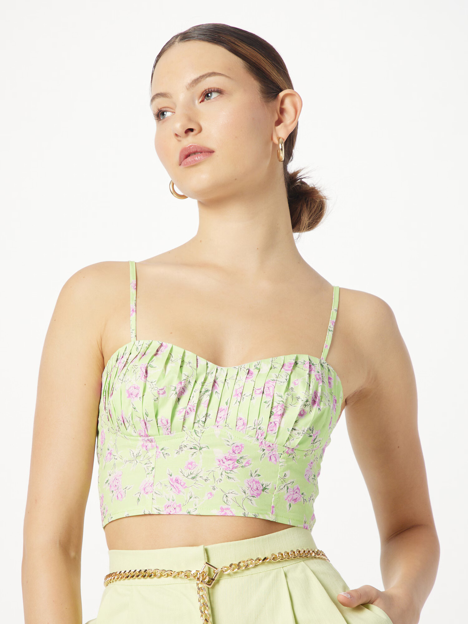 NLY by Nelly Top oliv / verde deschis / mov deschis - Pled.ro