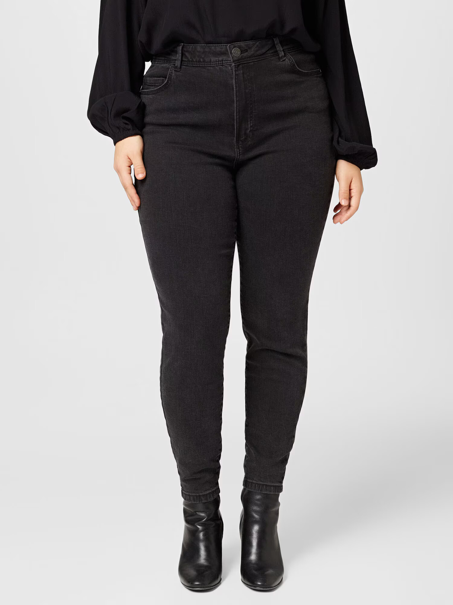 Noisy May Curve Jeans 'AGNES' negru denim - Pled.ro