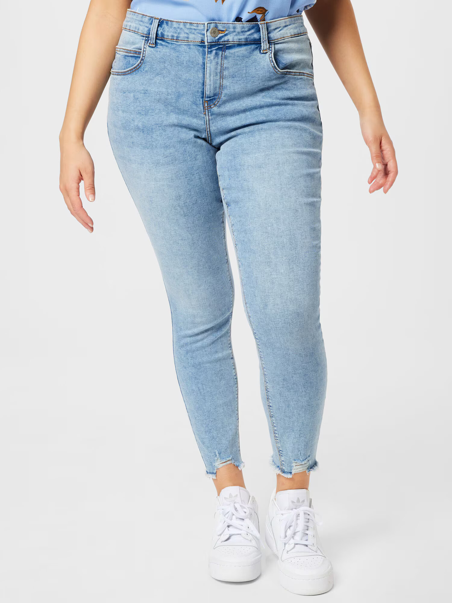 Noisy May Curve Jeans albastru denim - Pled.ro