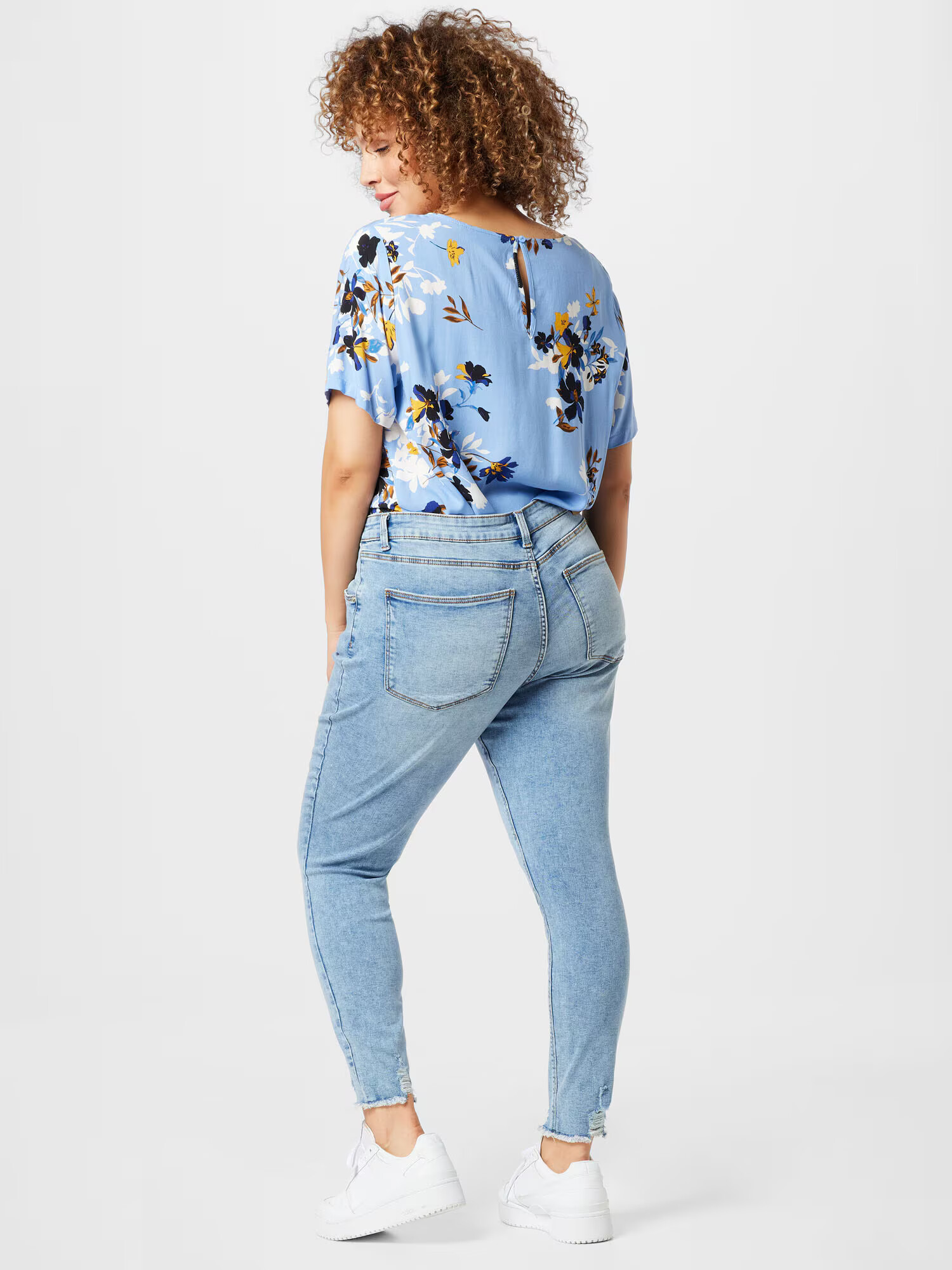 Noisy May Curve Jeans albastru denim - Pled.ro