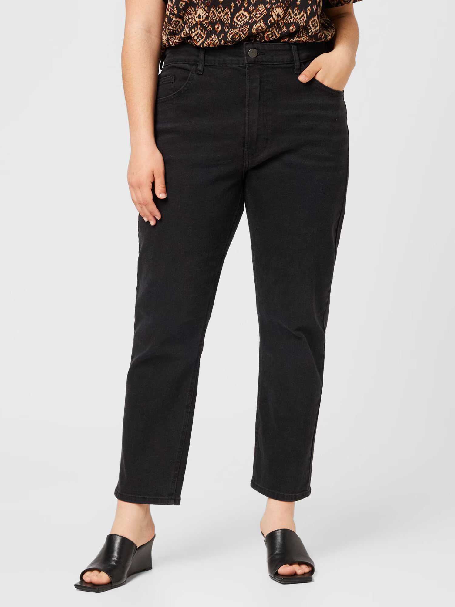 Noisy May Curve Jeans 'MONI' negru denim - Pled.ro