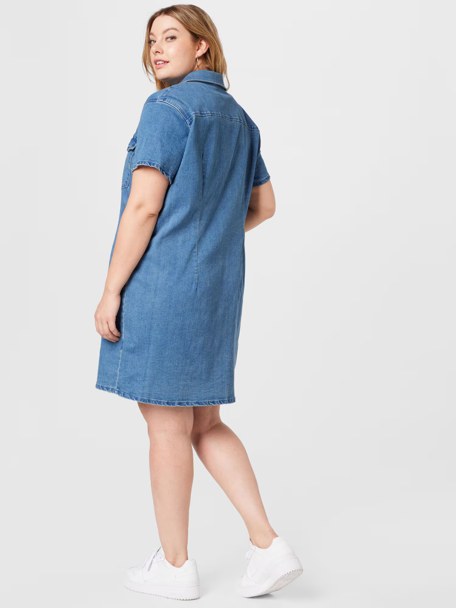 Noisy May Curve Rochie tip bluză 'JOY' albastru denim - Pled.ro