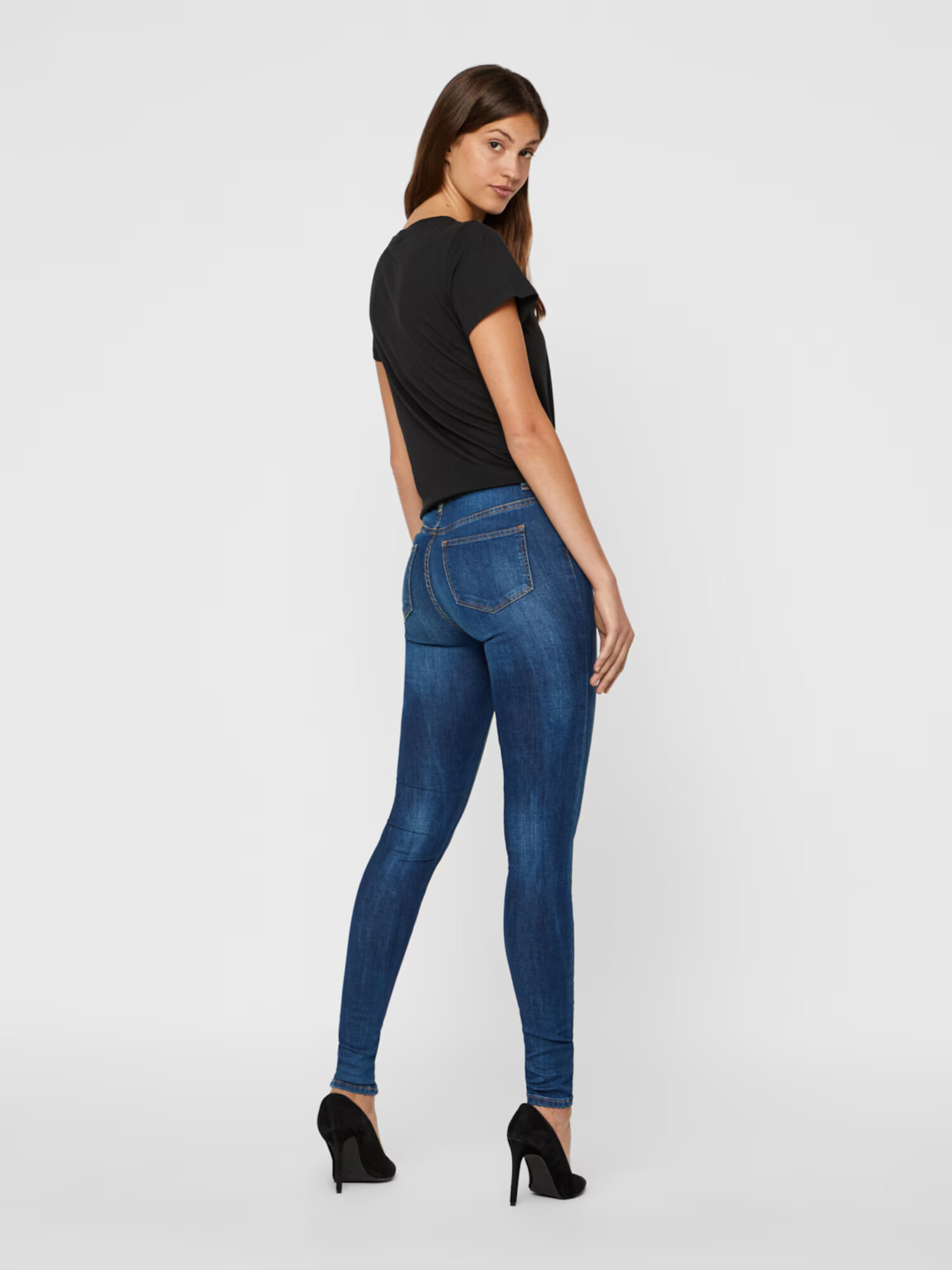 Noisy may Jeans albastru denim / maro - Pled.ro