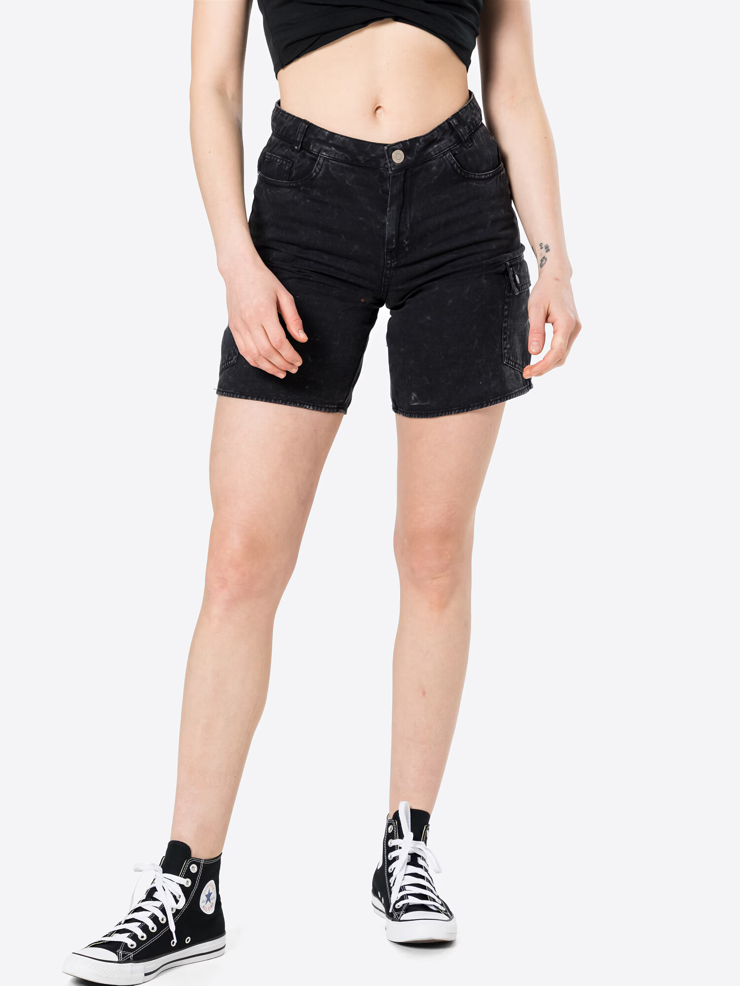 Noisy may Pantaloni eleganți 'LUCKY' negru denim - Pled.ro