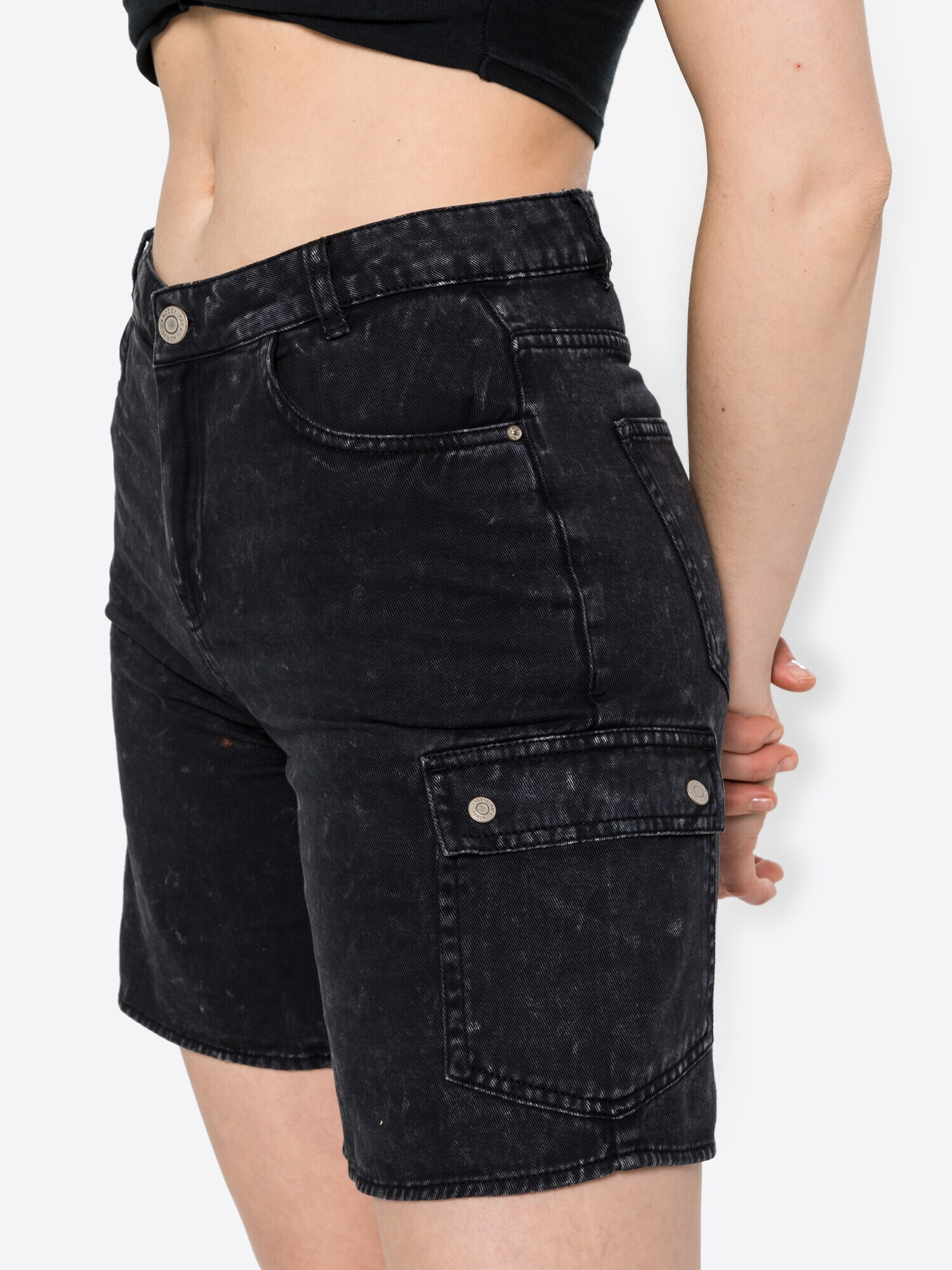 Noisy may Pantaloni eleganți 'LUCKY' negru denim - Pled.ro