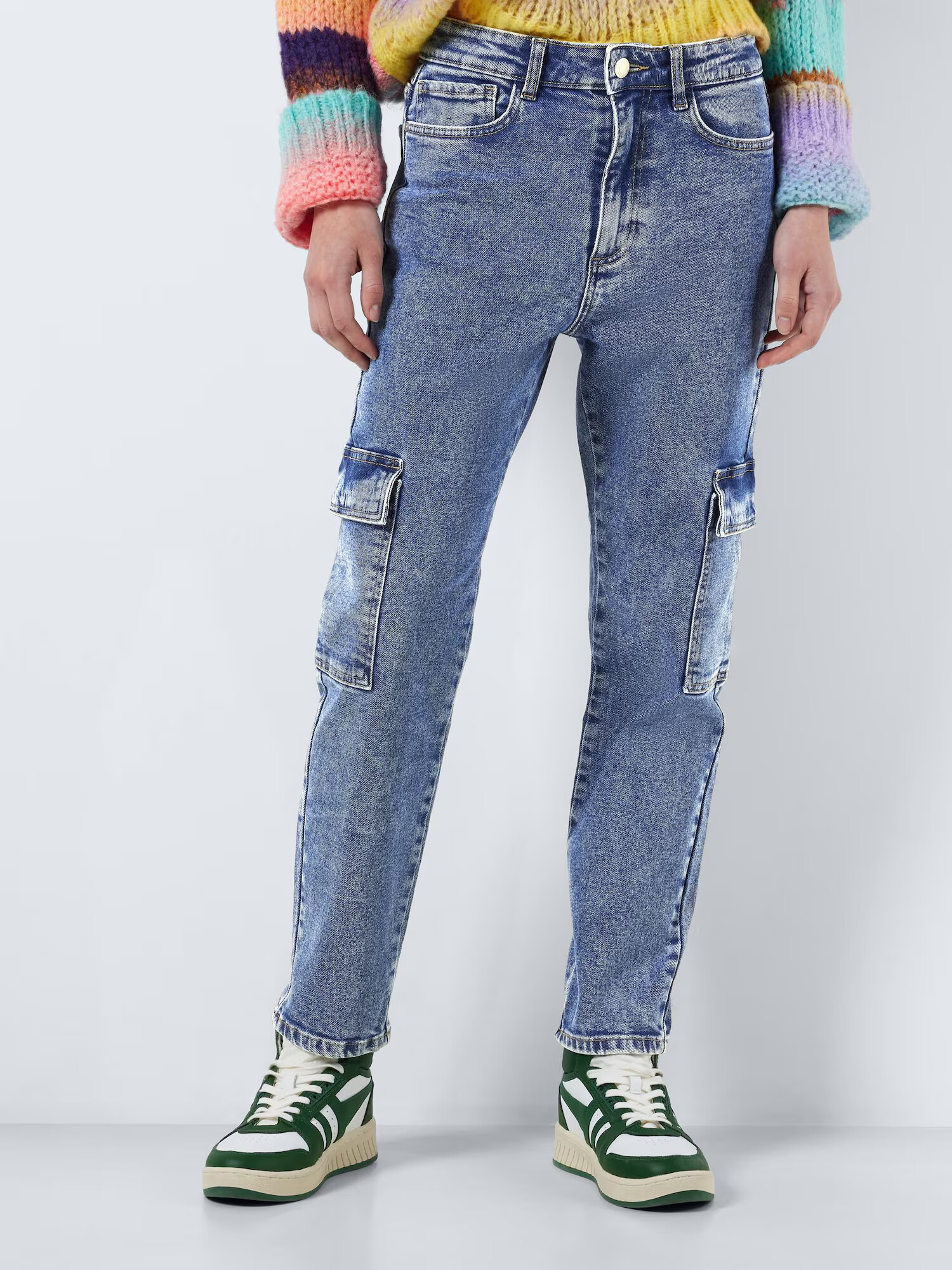 Noisy may Pantaloni eleganți 'MONI' bej / albastru denim - Pled.ro