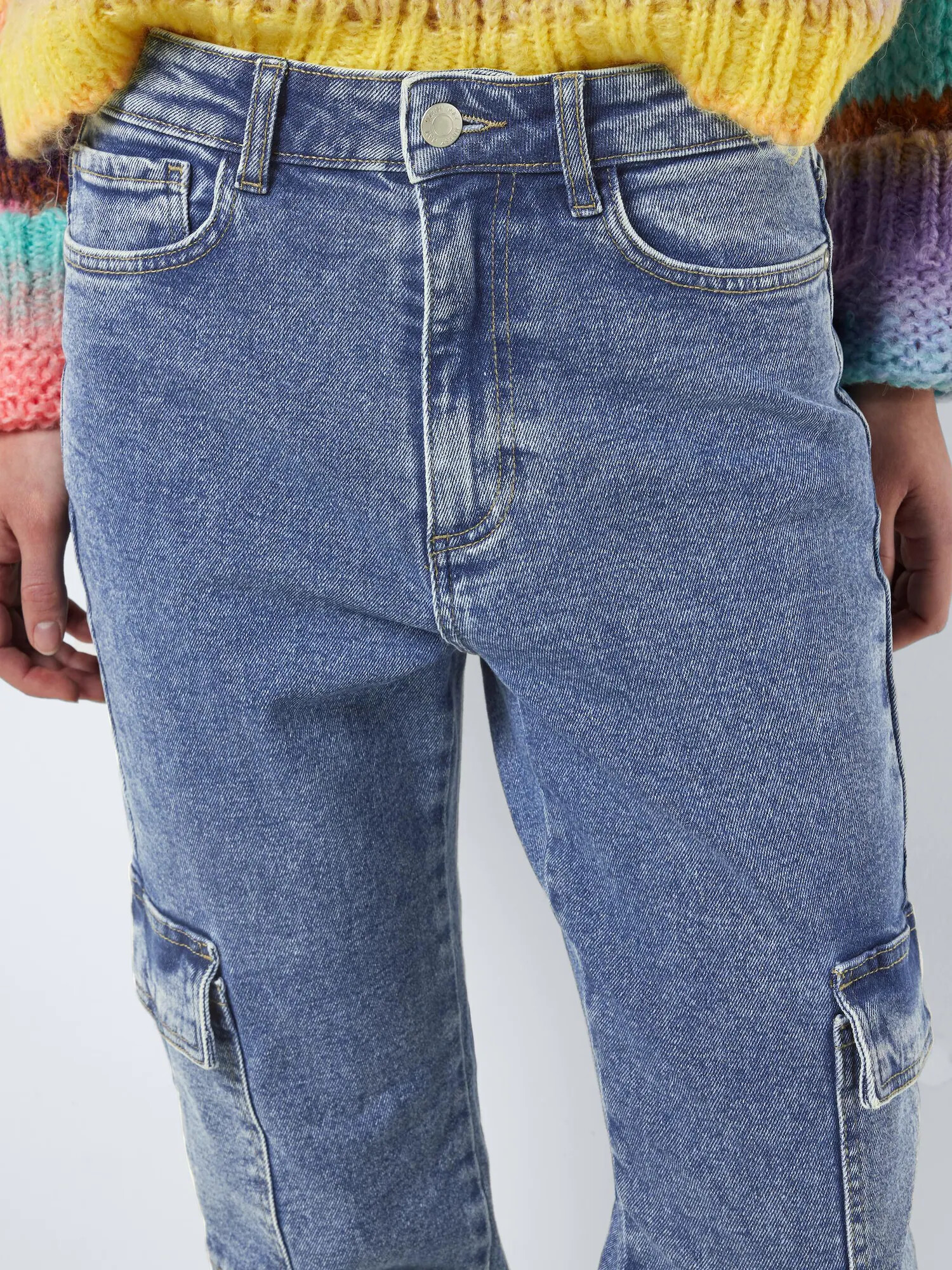 Noisy may Pantaloni eleganți 'MONI' bej / albastru denim - Pled.ro