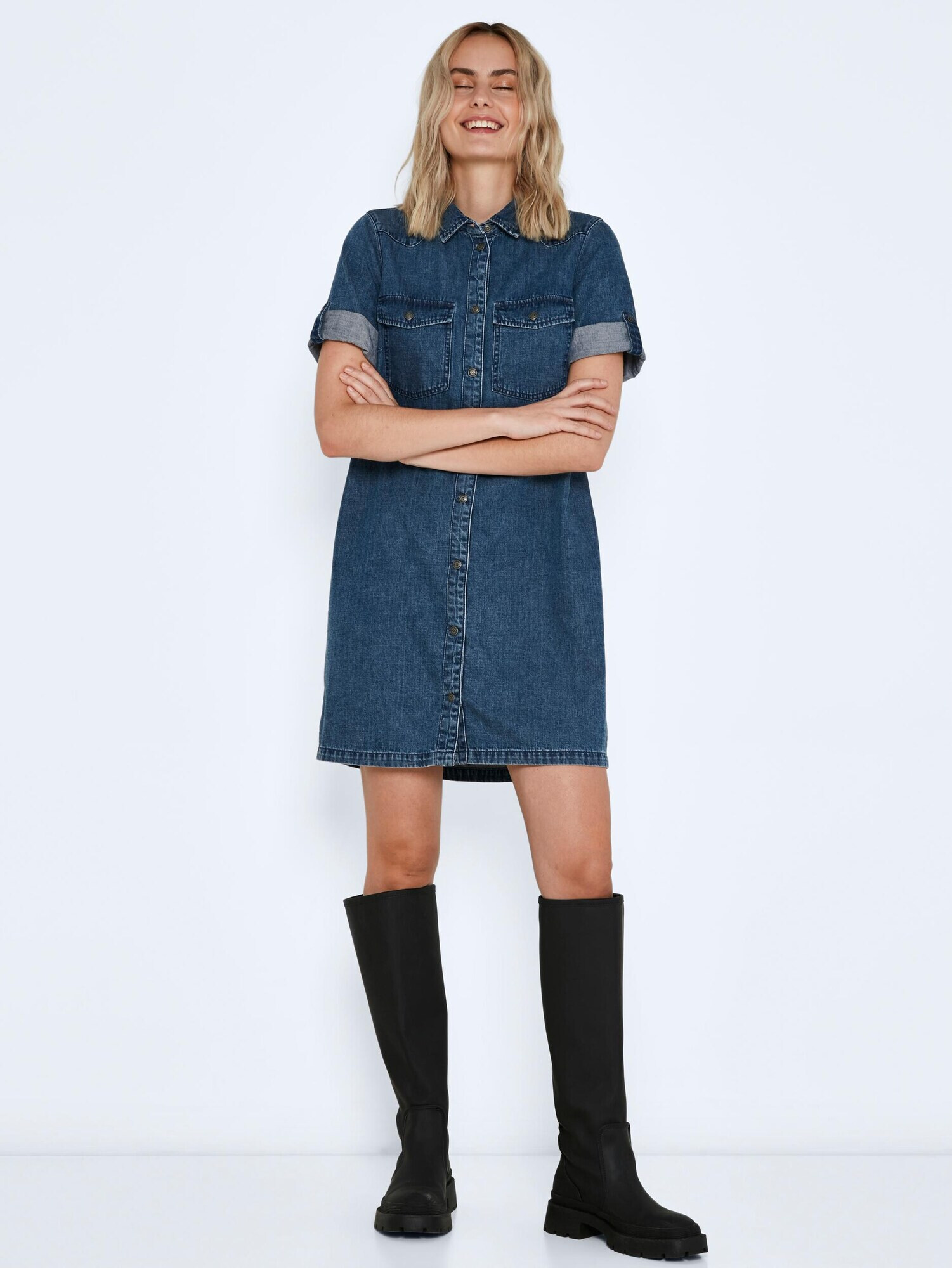 Noisy may Rochie tip bluză albastru denim - Pled.ro