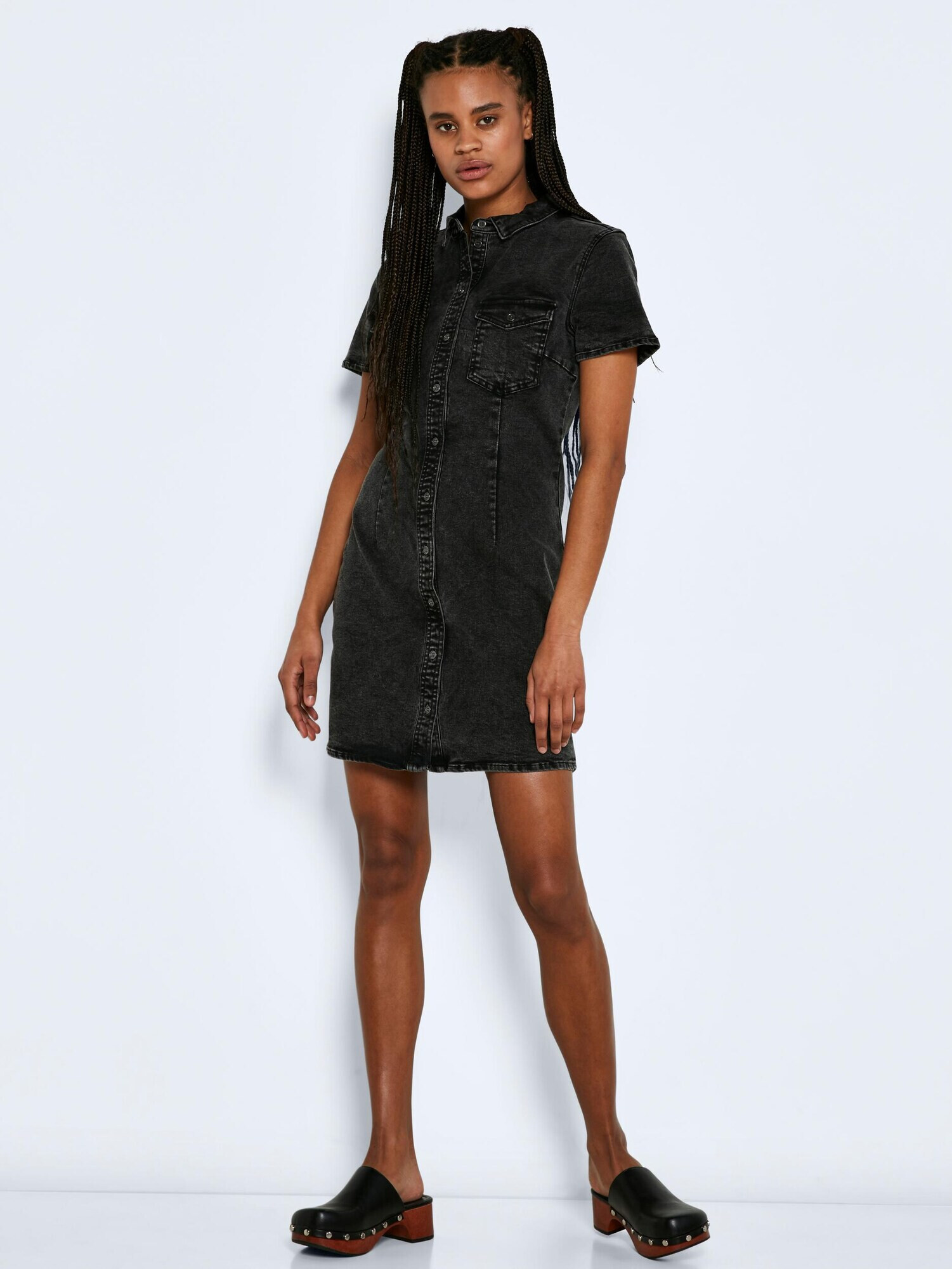 Noisy may Rochie tip bluză 'Joy' negru denim - Pled.ro